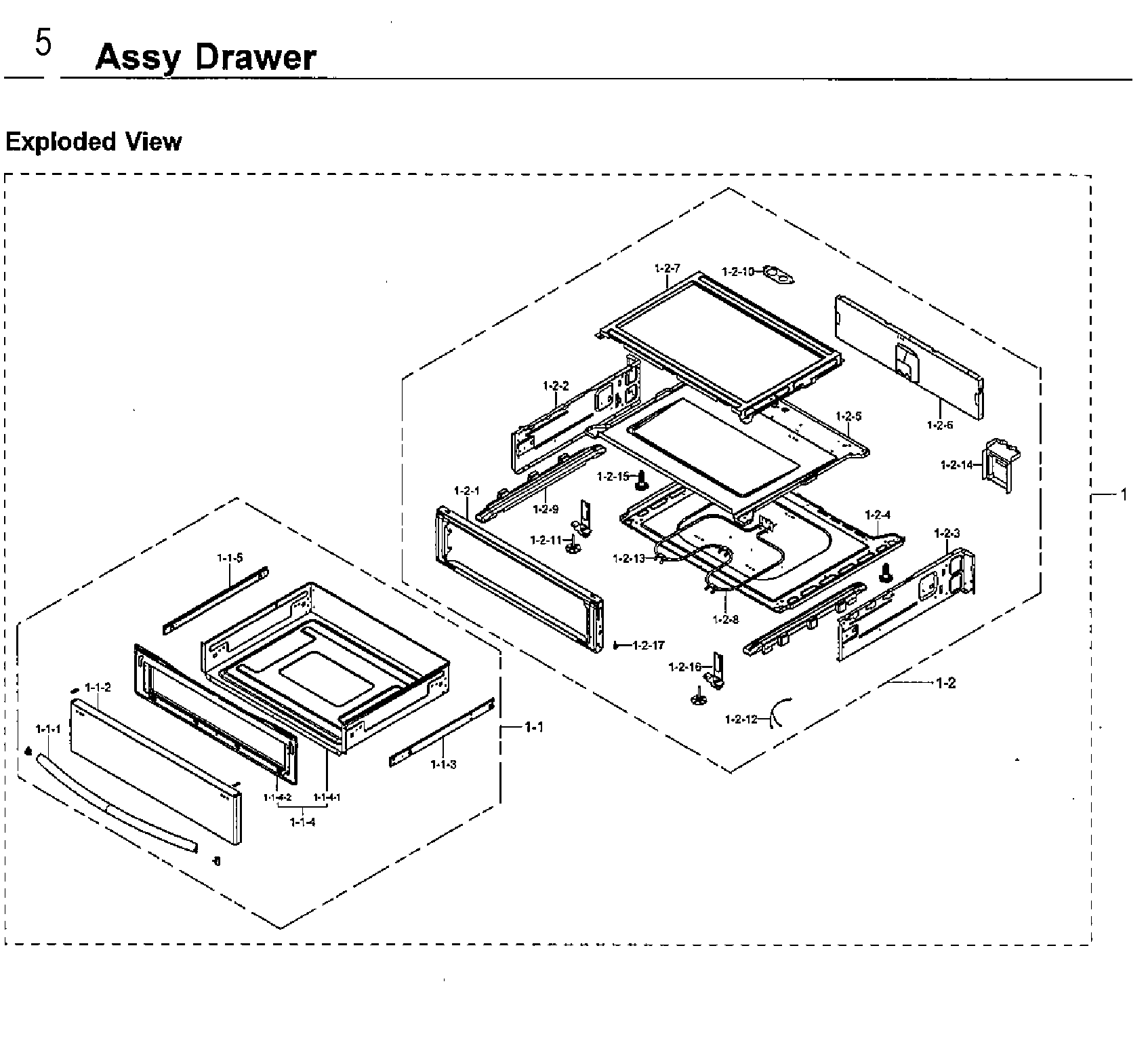 Samsung NE59J7850WG/AA-04 drawer diagram