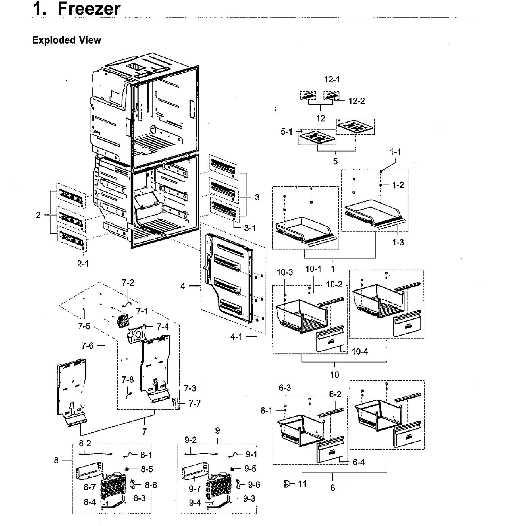 Samsung RF28K9380SR/AA-01 freezer diagram