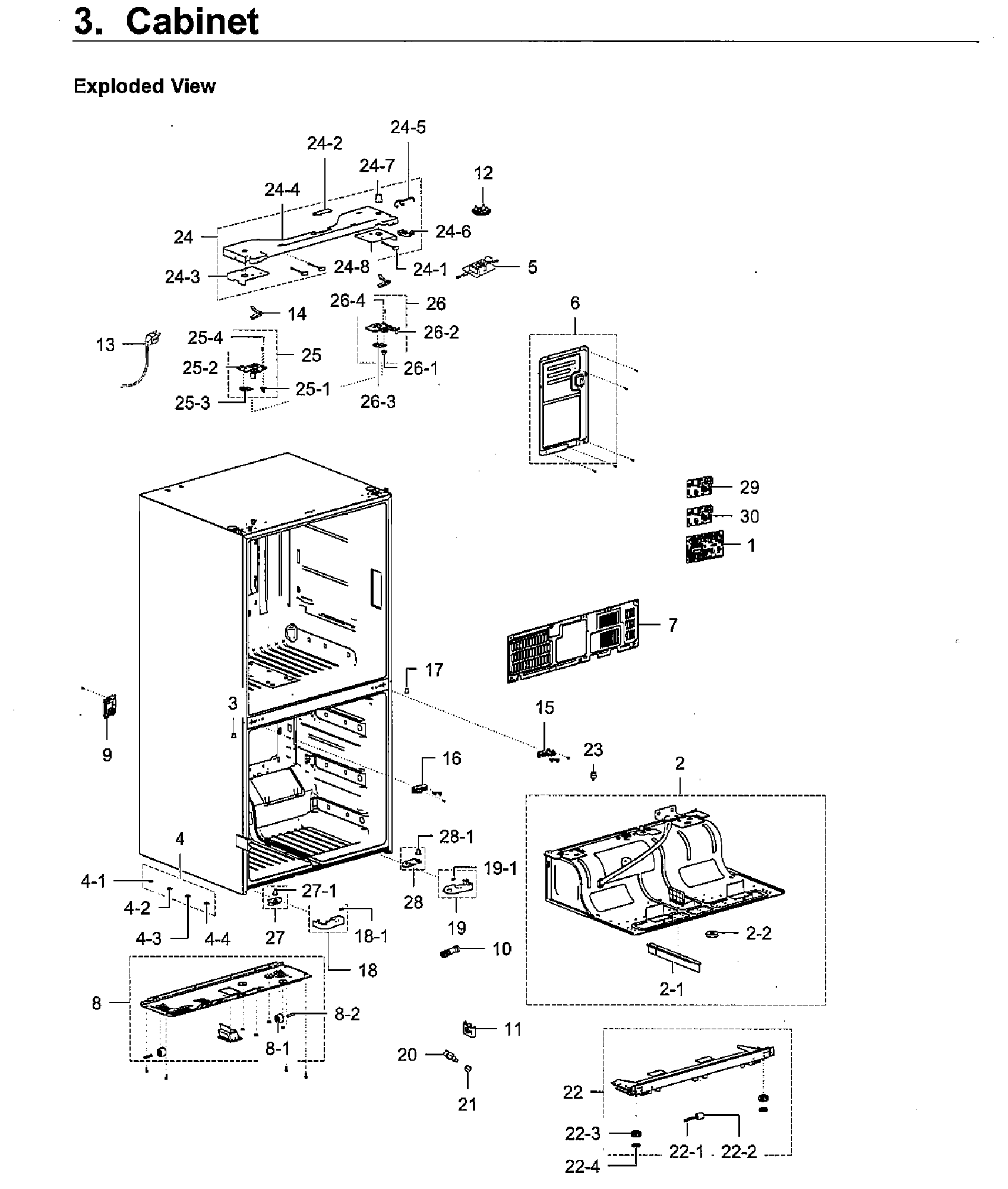 Samsung RF28K9380SR/AA-01 cabinet diagram