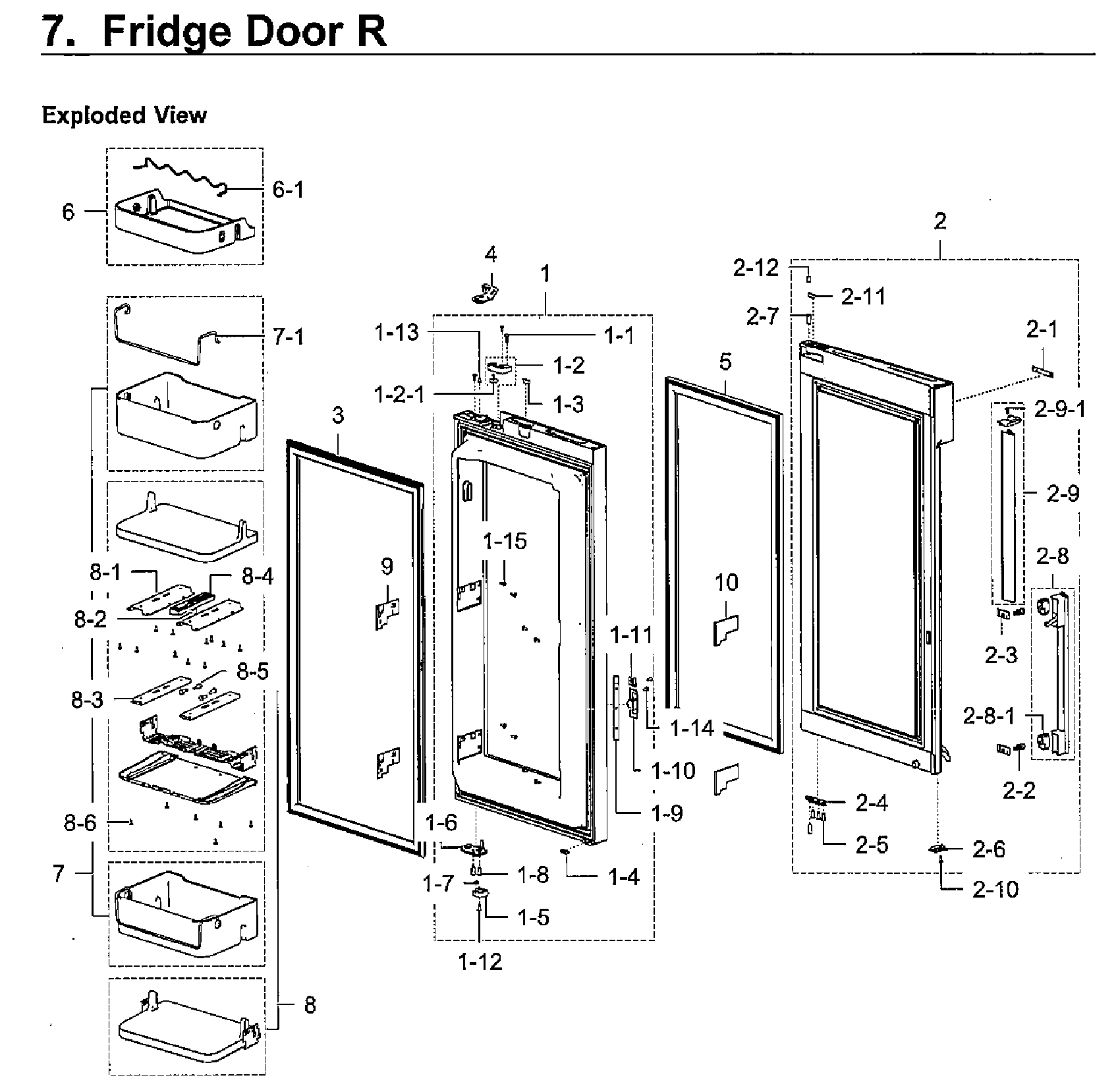 Samsung RF28K9380SR/AA-01 fridge door r diagram