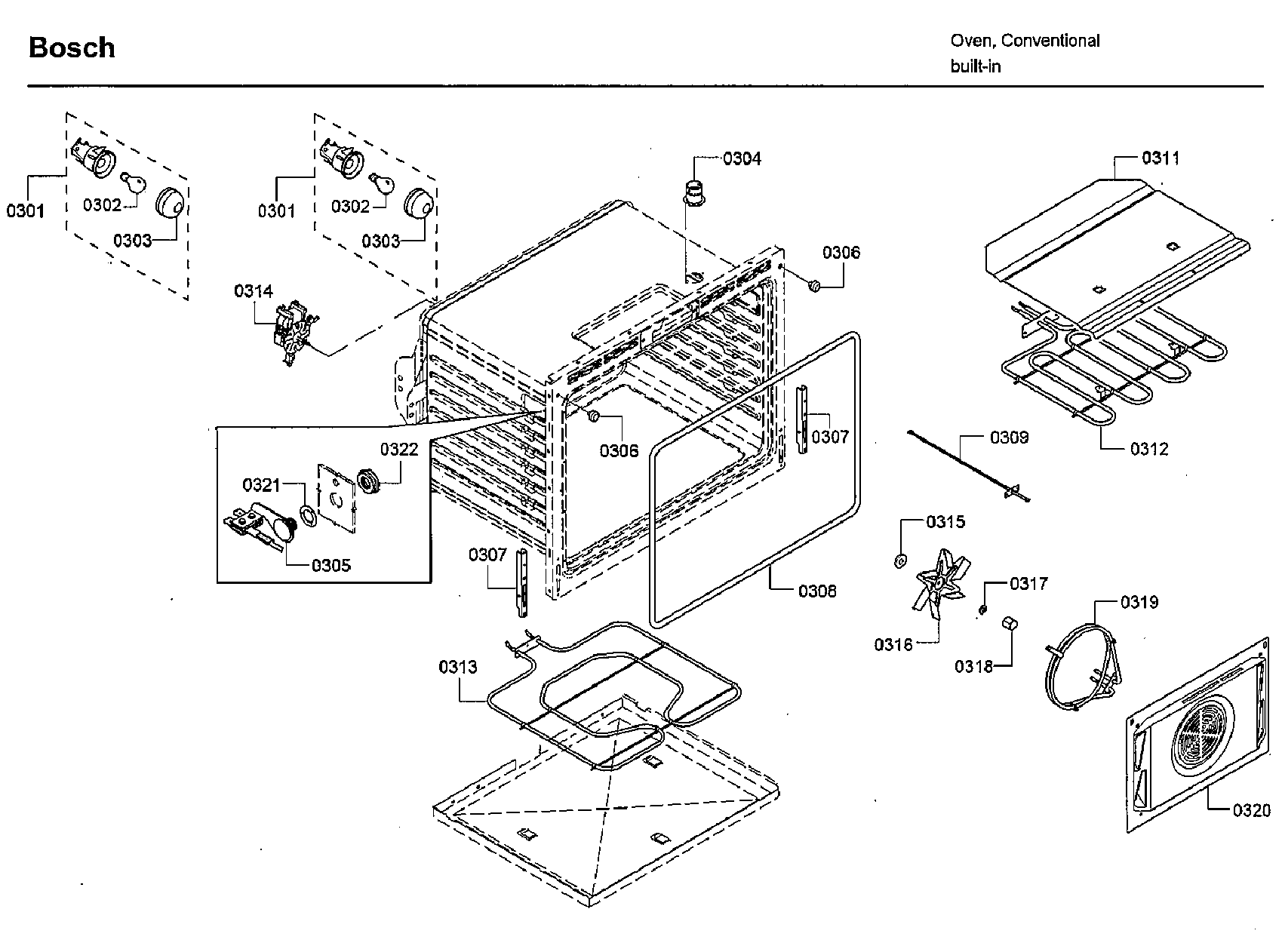 Bosch HBL8451UC/02 cavity diagram