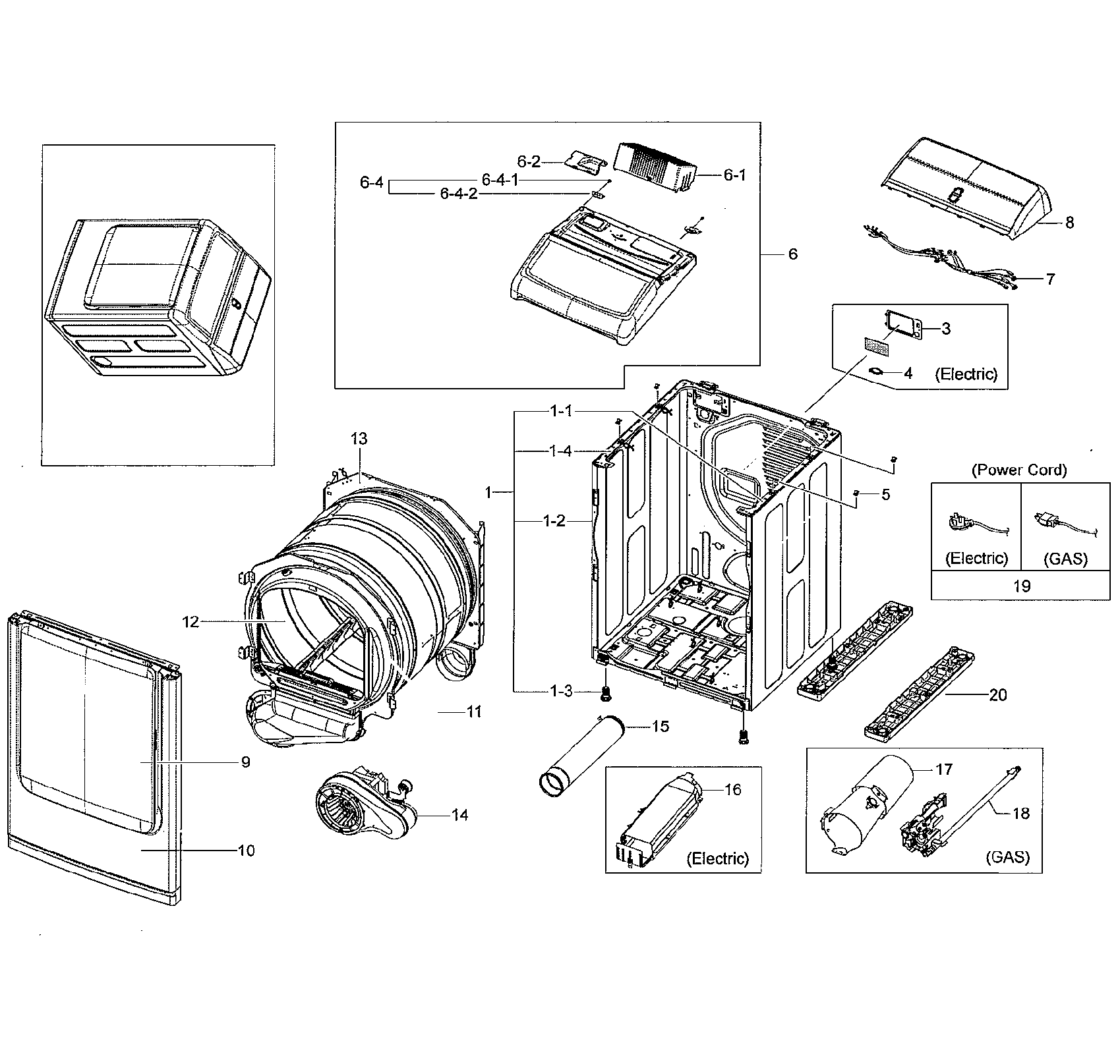 Samsung DV50K8600GW/A3-01 main asy diagram