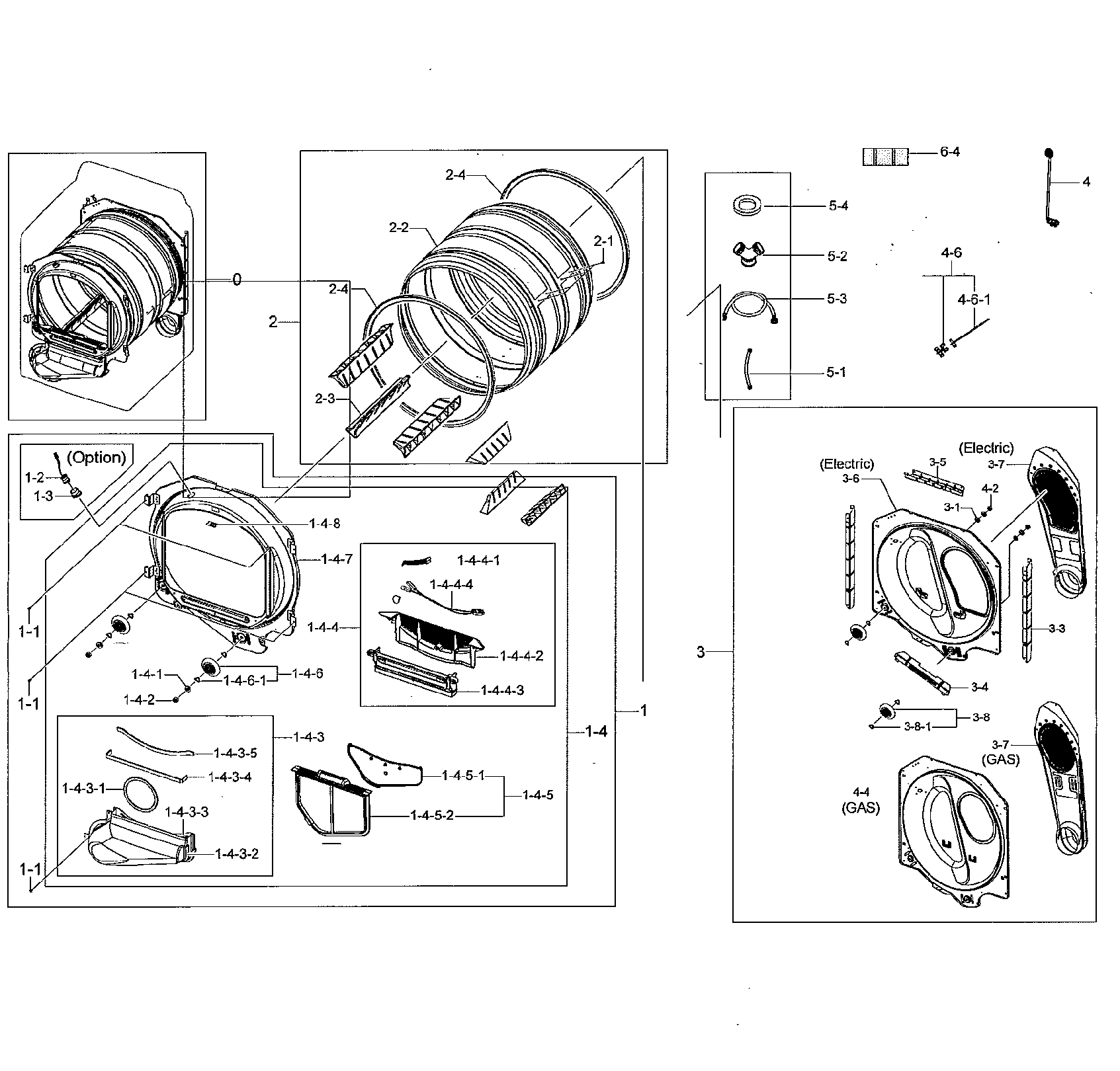 Samsung DV50K8600GW/A3-01 drum parts diagram