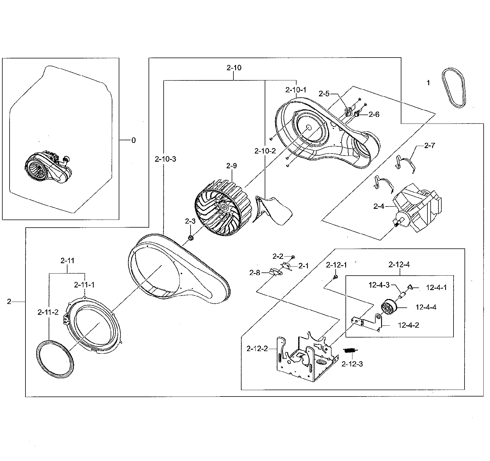 Samsung DV50K8600GW/A3-01 motor duct diagram
