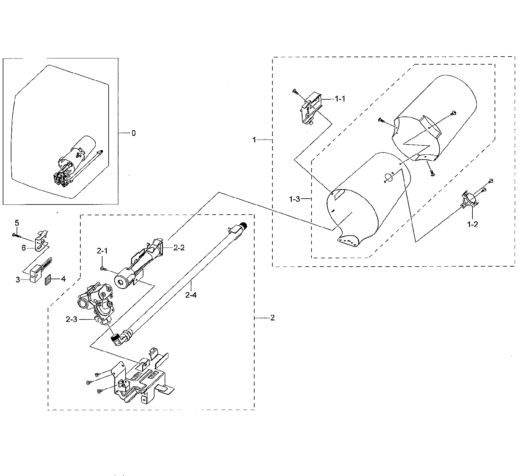 Samsung DV50K8600GW/A3-01 duct & burner diagram