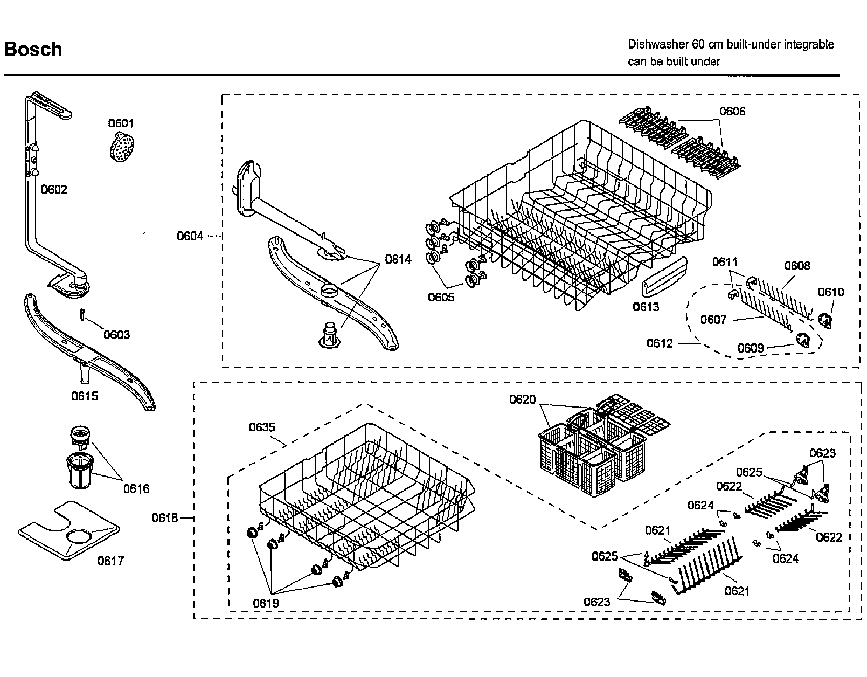 Bosch SHX46L15UC/40 rack diagram