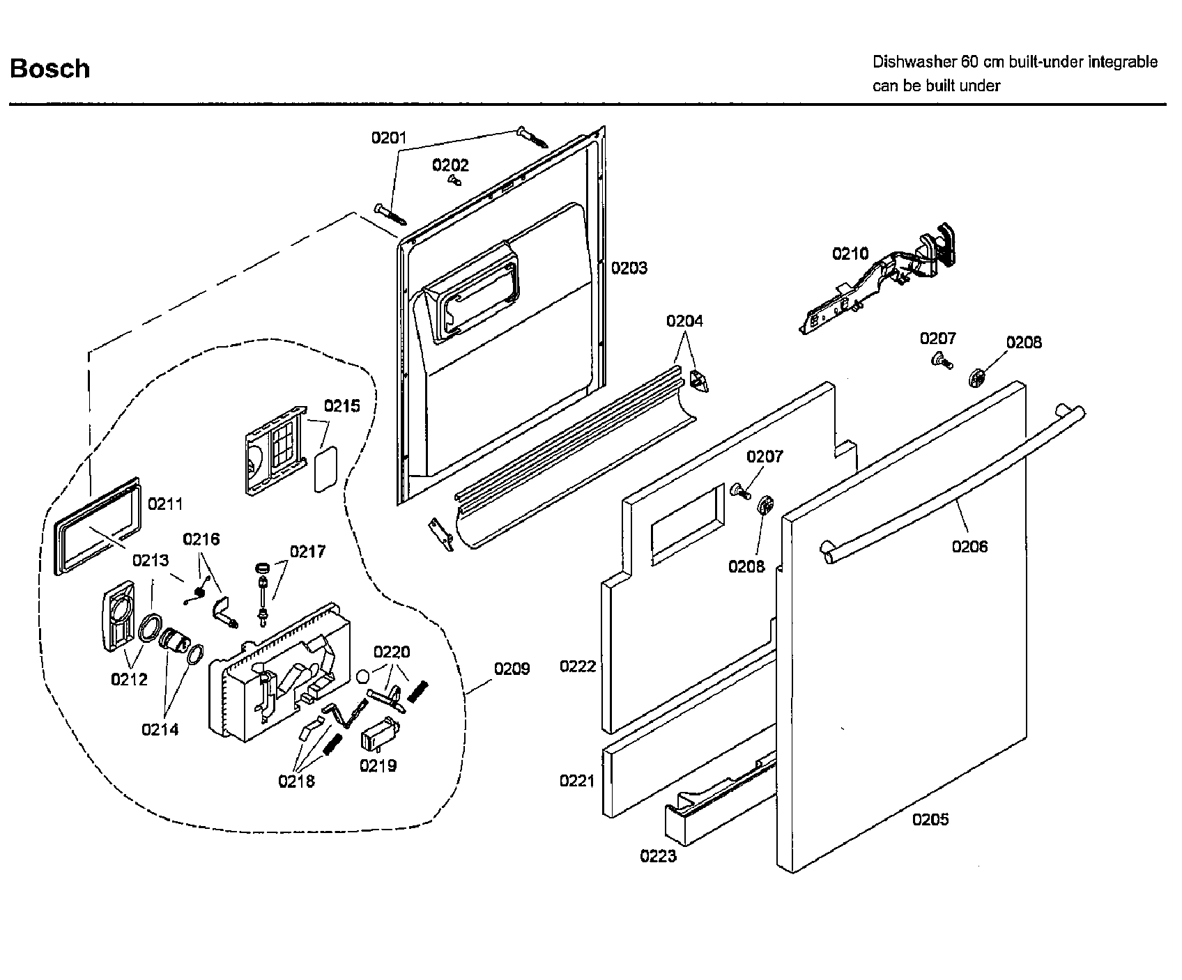 Bosch SHX46L15UC/43 door diagram