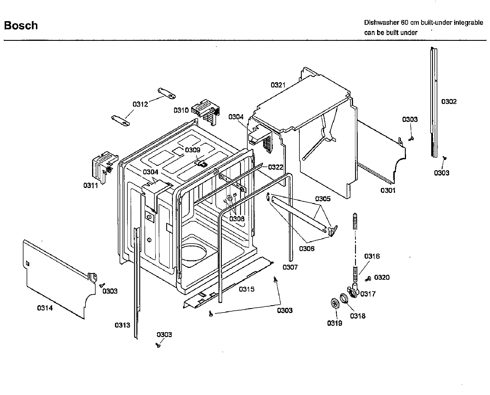 Bosch SHX46L15UC/43 frame diagram