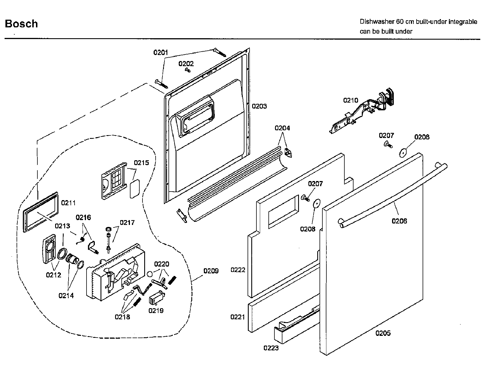 Bosch SHX46L15UC/50 door diagram