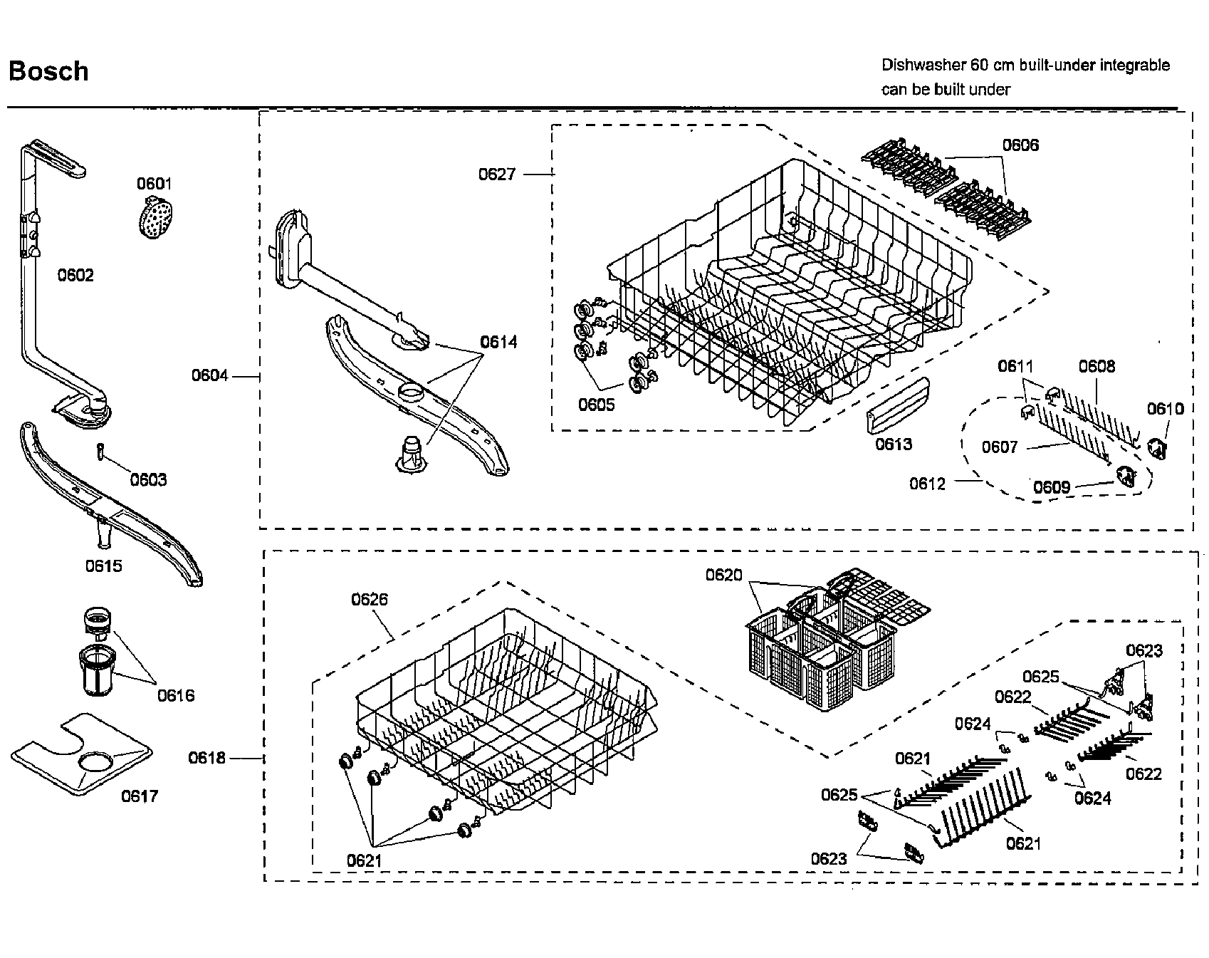 Bosch SHX46L15UC/50 rack diagram