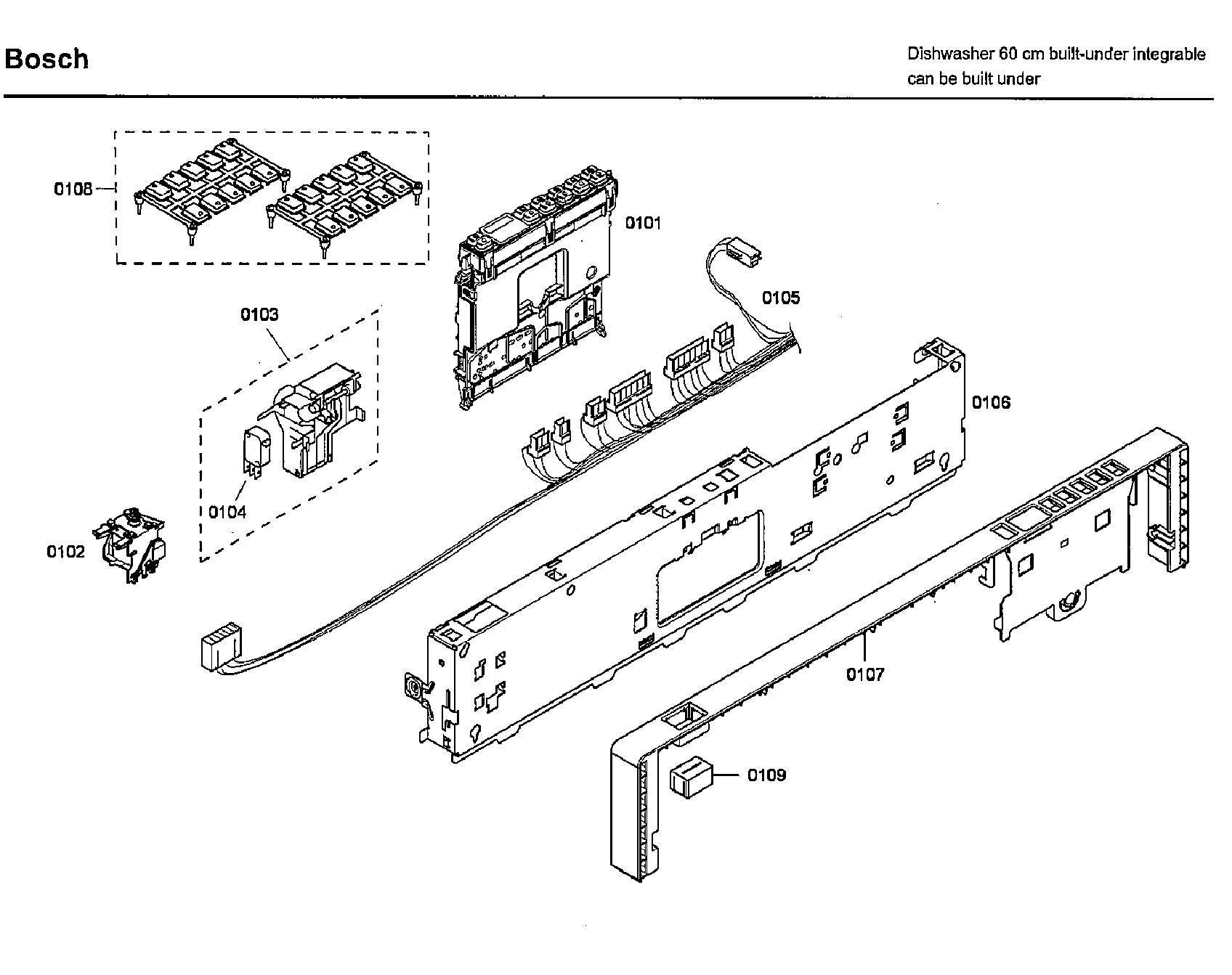 Bosch SHX46L15UC/53 control panel diagram