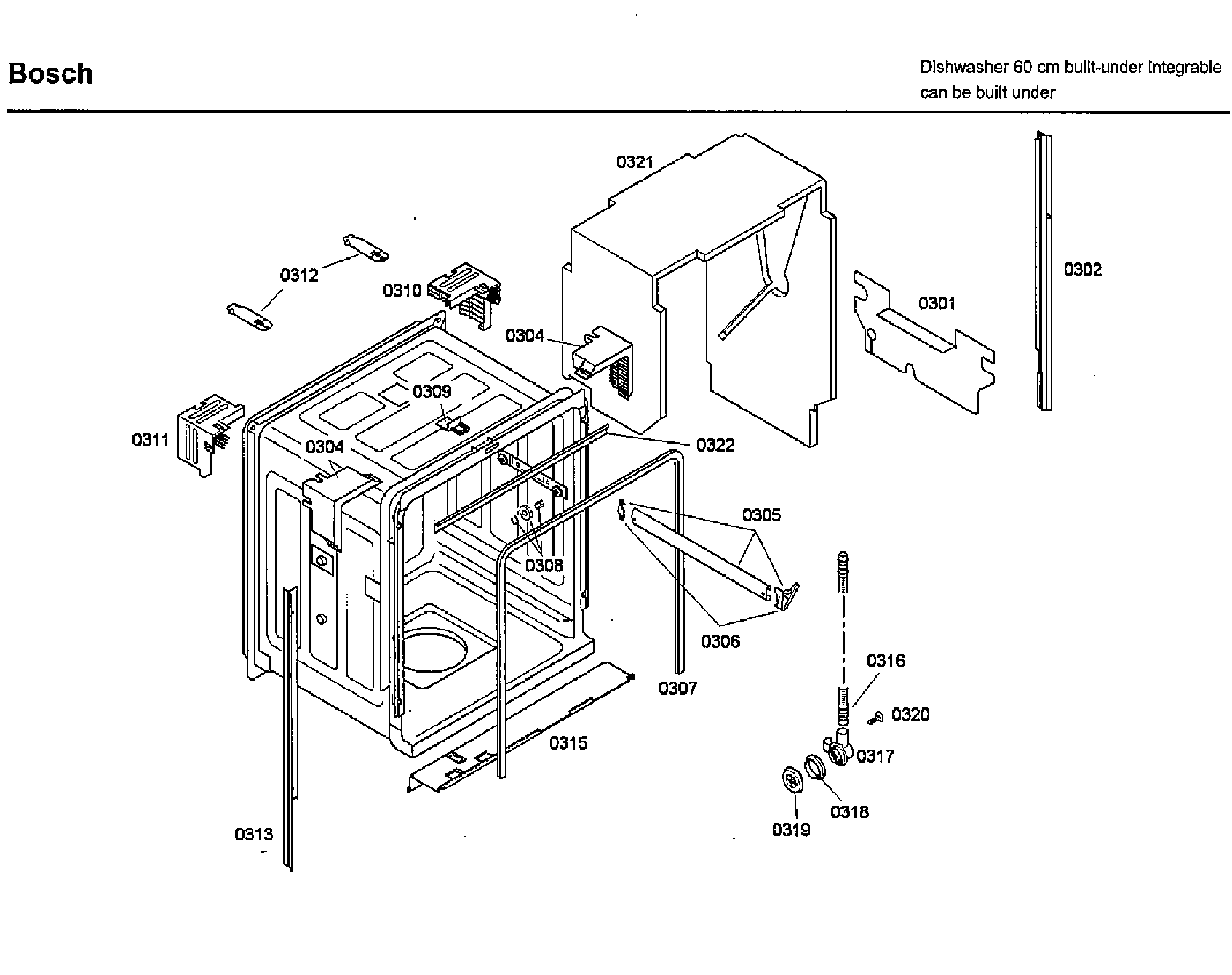 Bosch SHX46L15UC/53 frame diagram