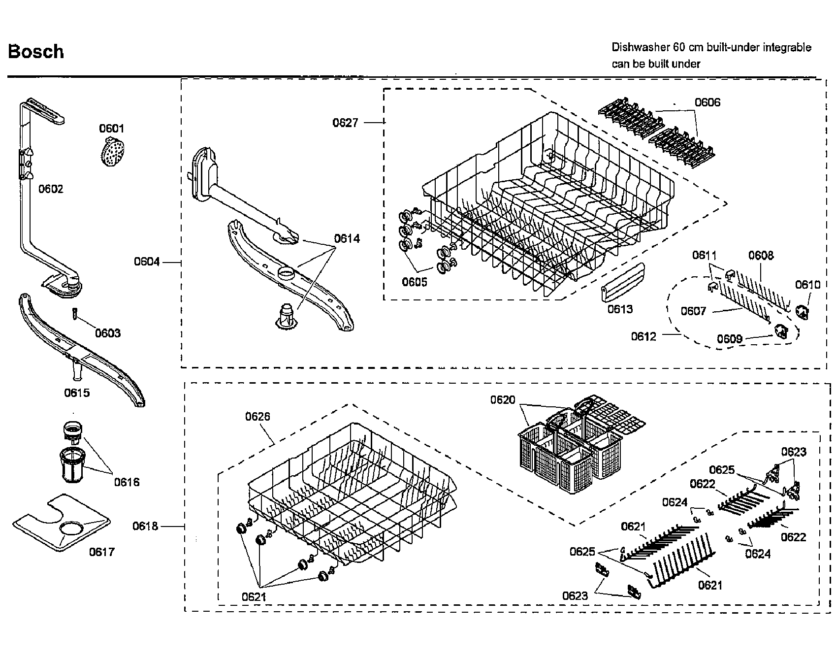 Bosch SHX46L15UC/53 rack diagram