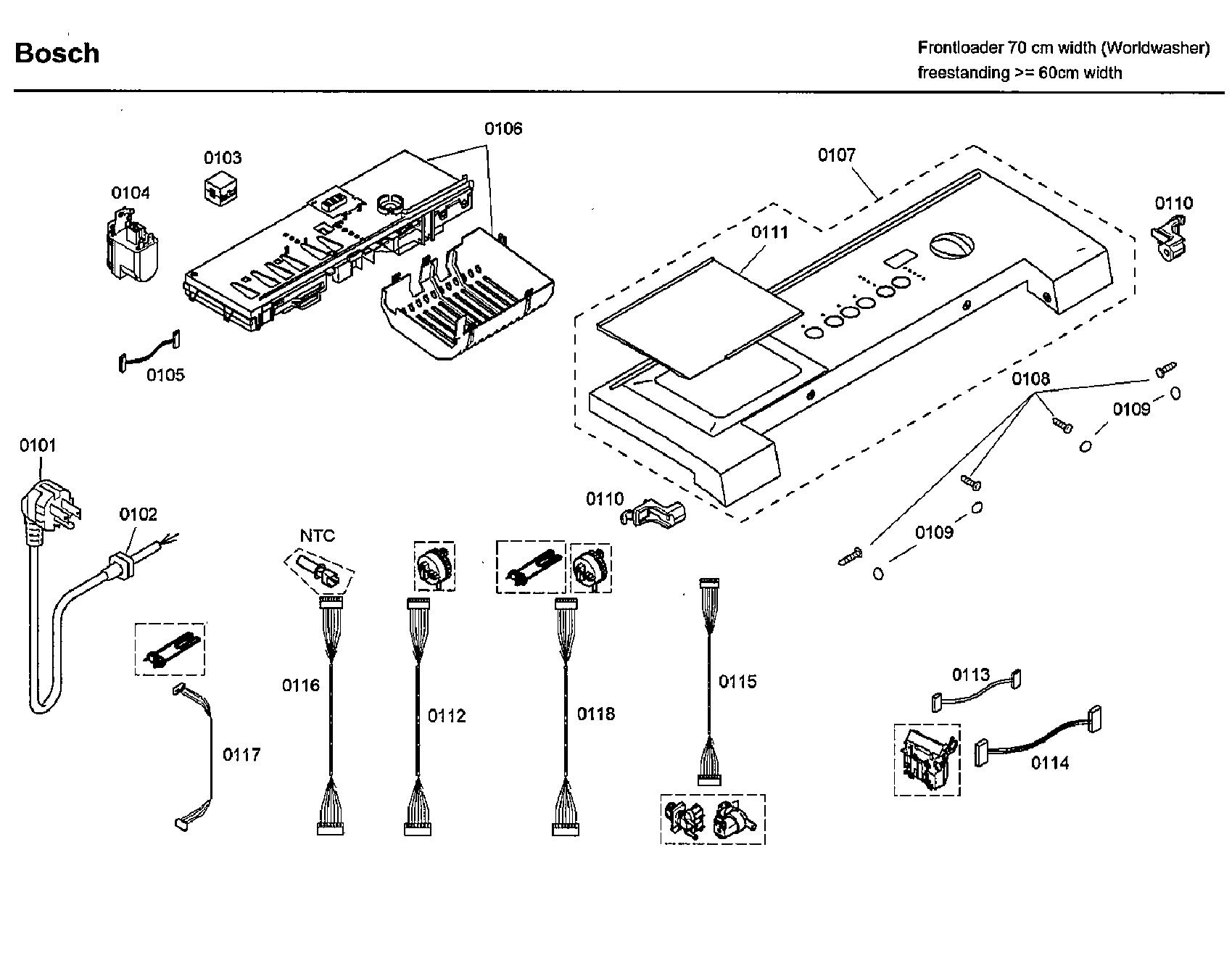 Bosch WFMC3301UC/03 control panel diagram