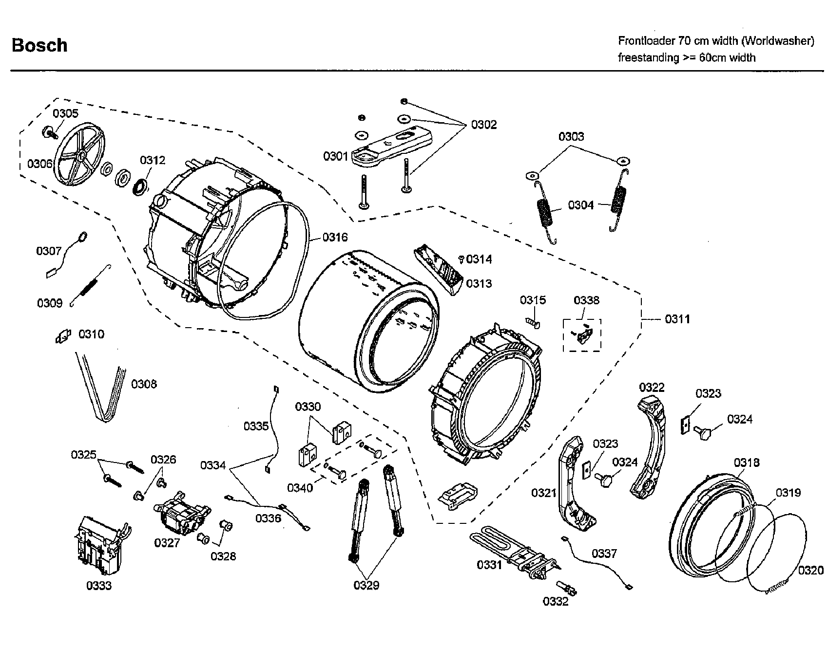 Bosch WFMC3301UC/03 tub diagram