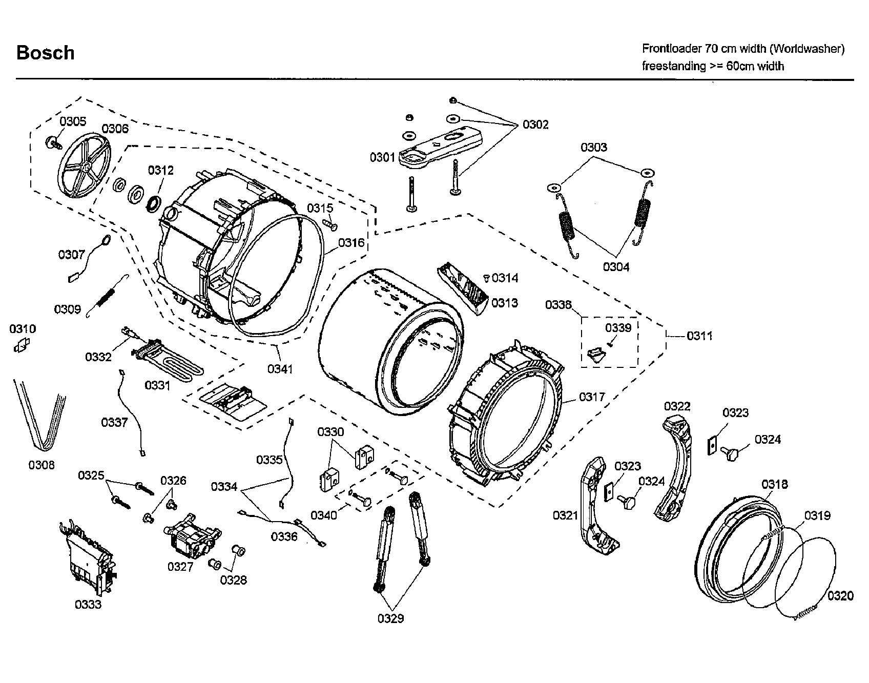 Bosch WFMC3301UC/09 tub diagram