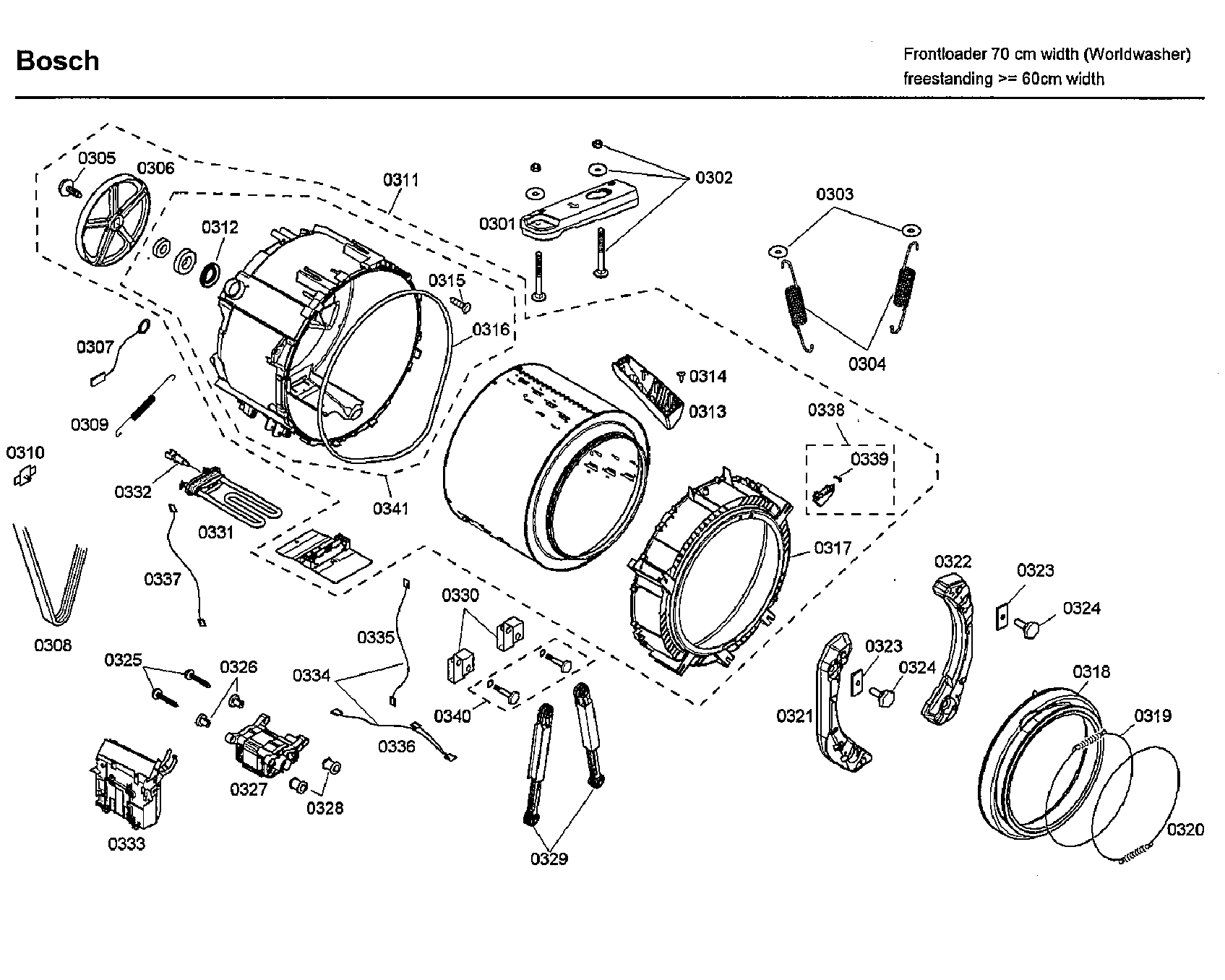 Bosch WFMC3301UC/11 tub diagram