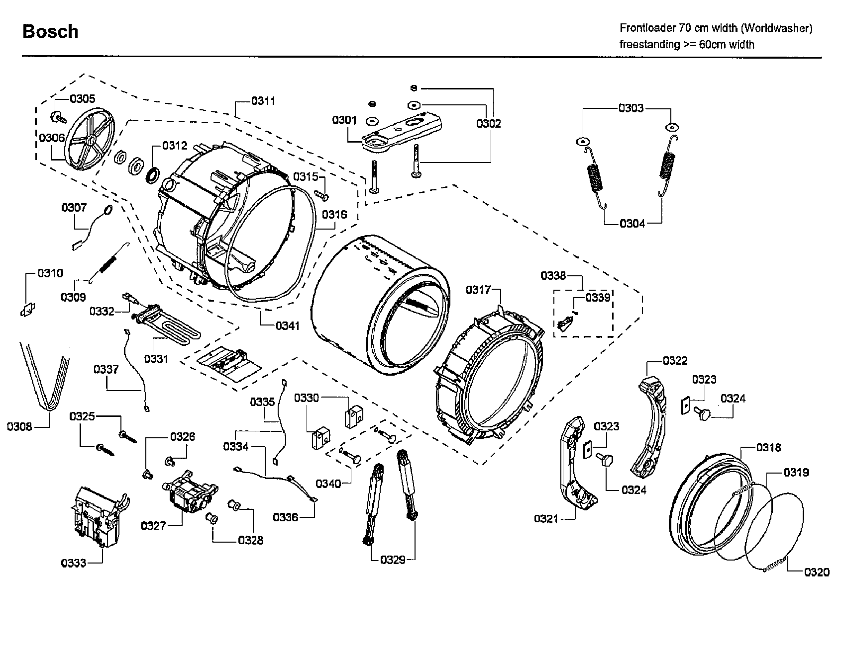 Bosch WFMC3301UC/15 tub diagram