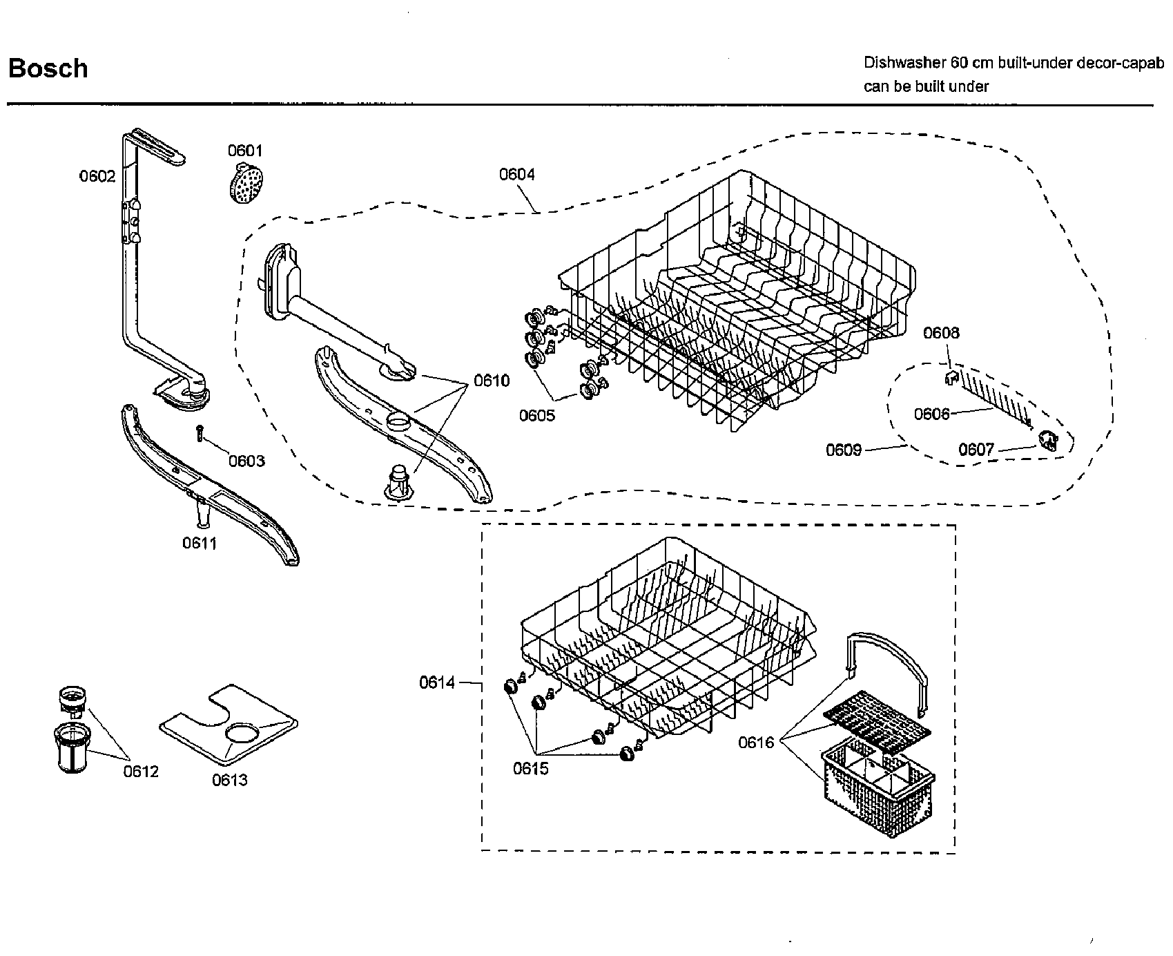 Bosch SHU33A02UC/22 rack diagram