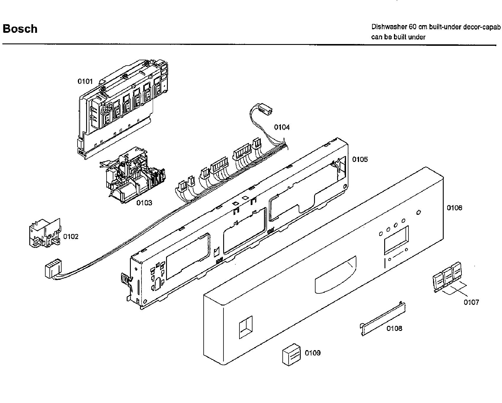 Bosch SHU33A02UC/36 control panel diagram
