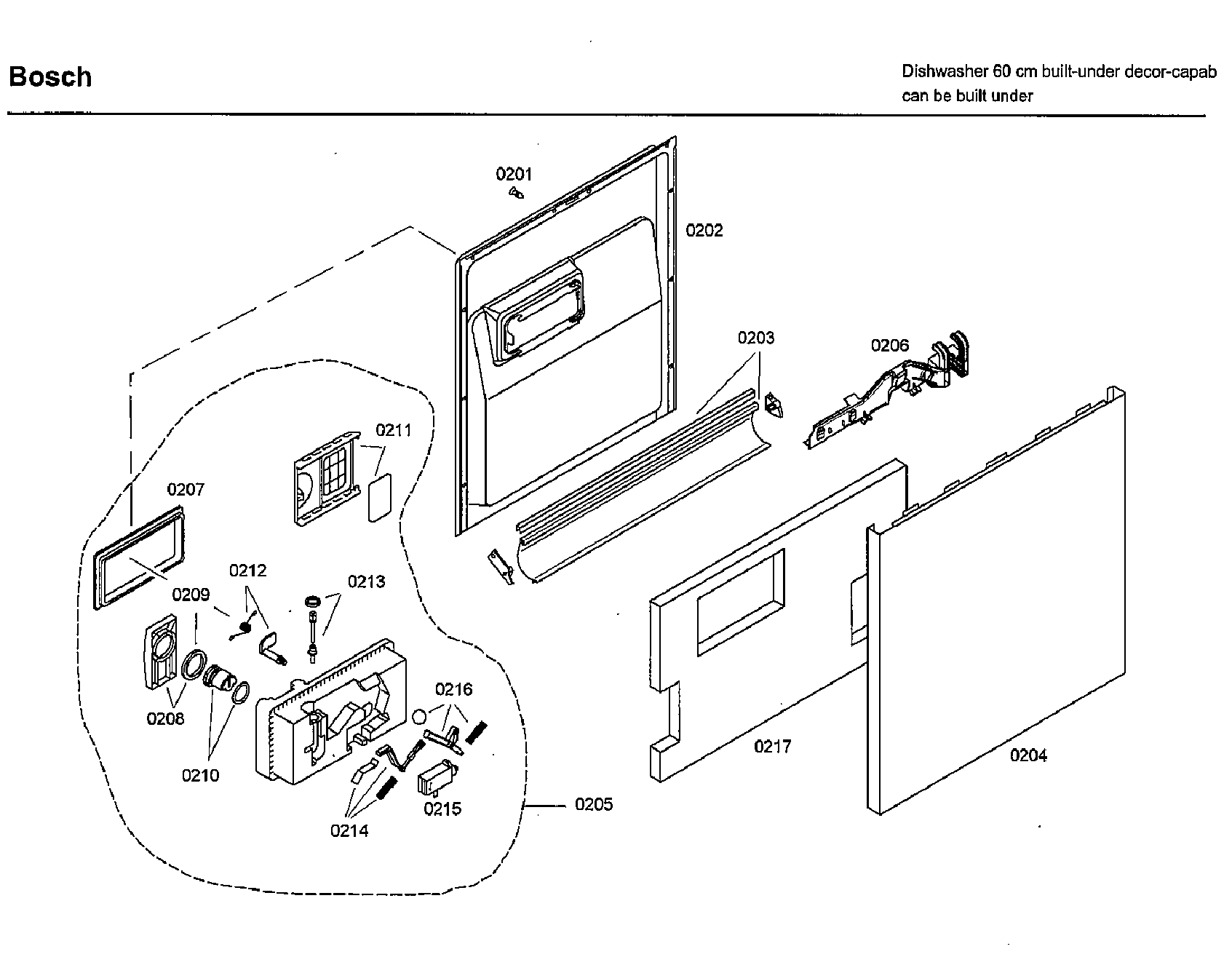 Bosch SHU33A02UC/36 door diagram
