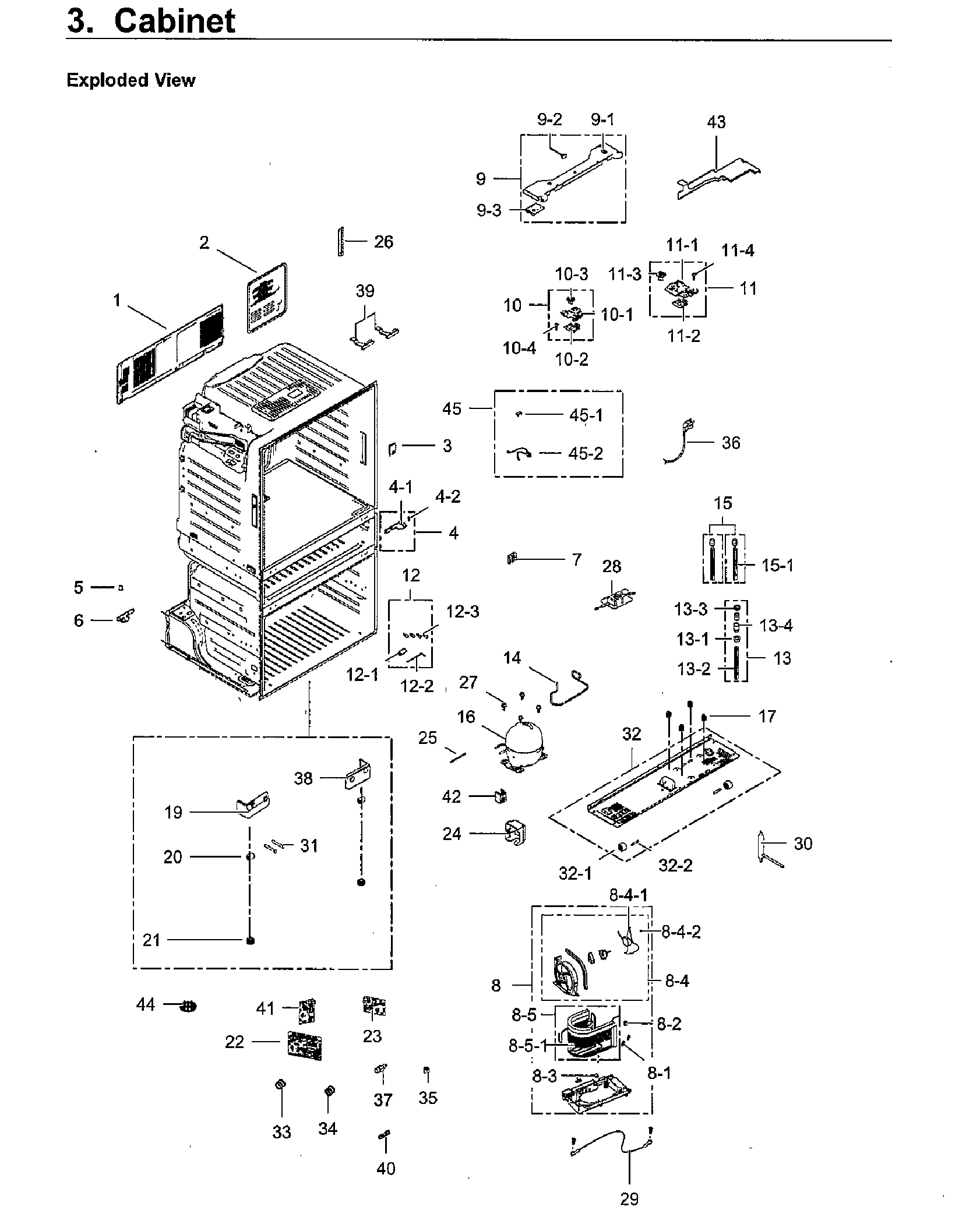Samsung RF28HMEDBWW/AA-12 cabinet diagram