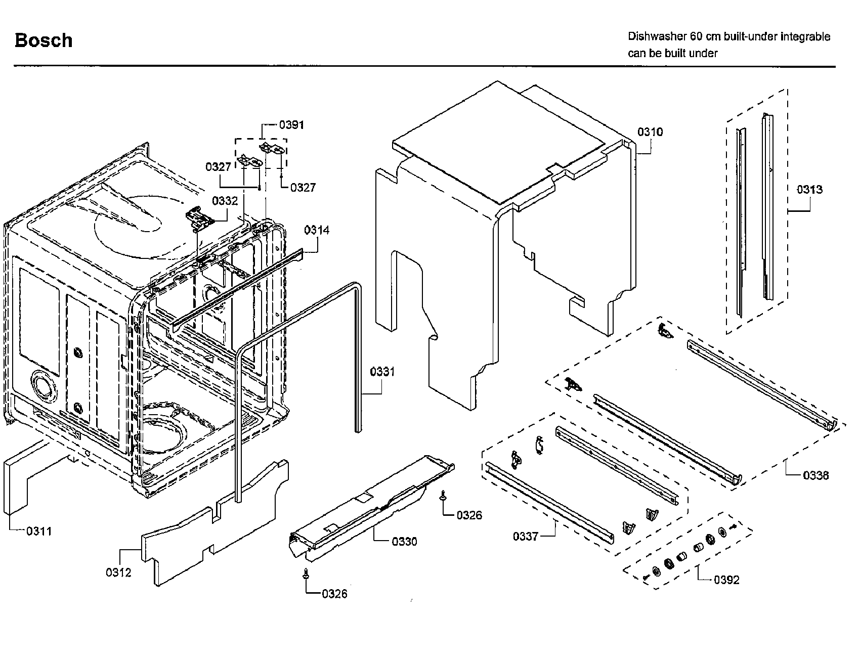 Bosch SHP65TL6UC/09 cabinet diagram