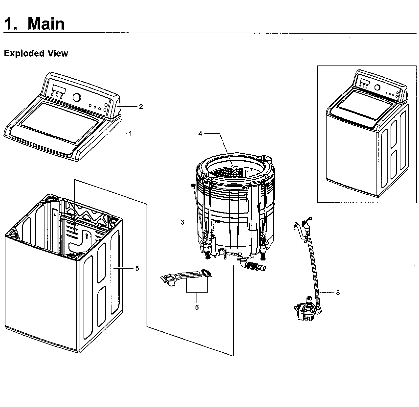 Samsung WA5471ABW/XAA-01 main asy diagram