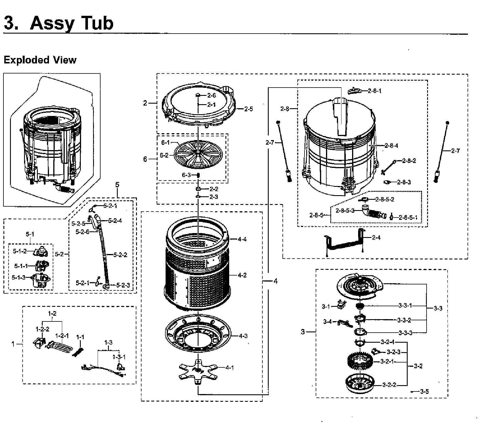 Samsung WA5471ABW/XAA-01 tub asy diagram