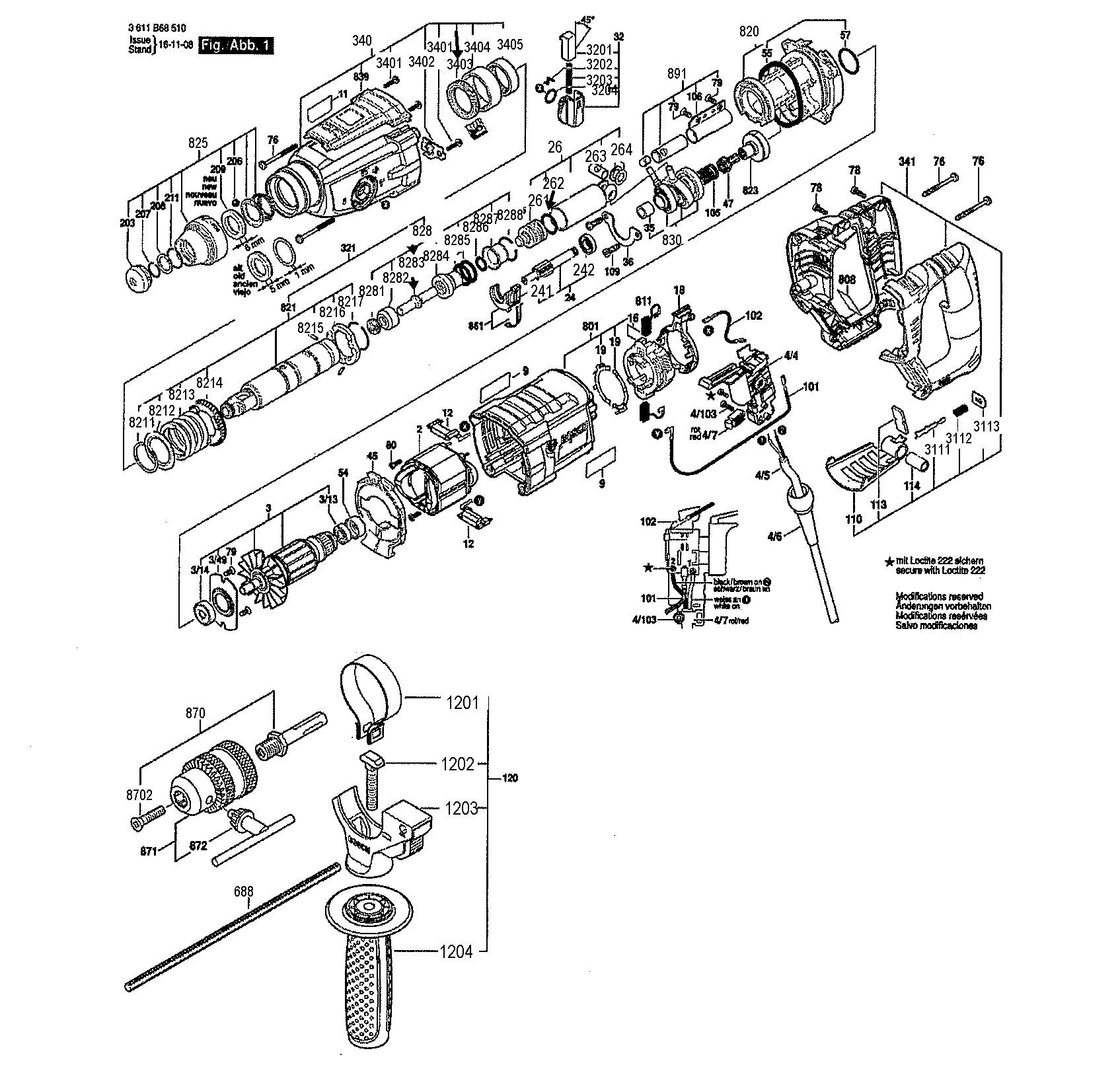 Bosch GBH2-28L hammer drill diagram