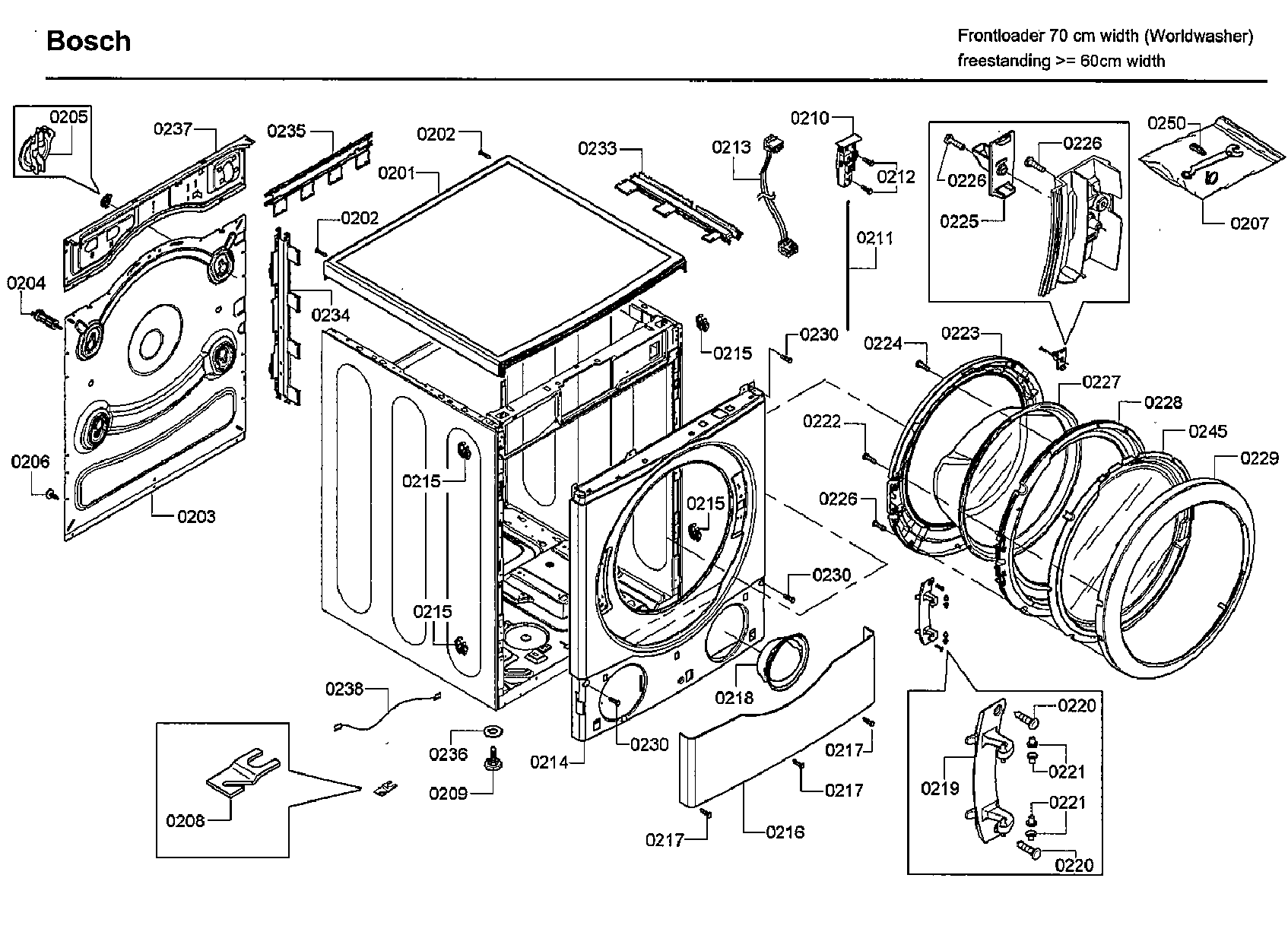 Bosch WFVC544CUC/25 cabinet diagram