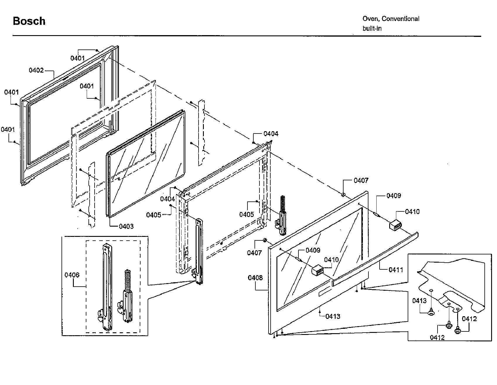 Bosch HBLP451UC/02 door diagram