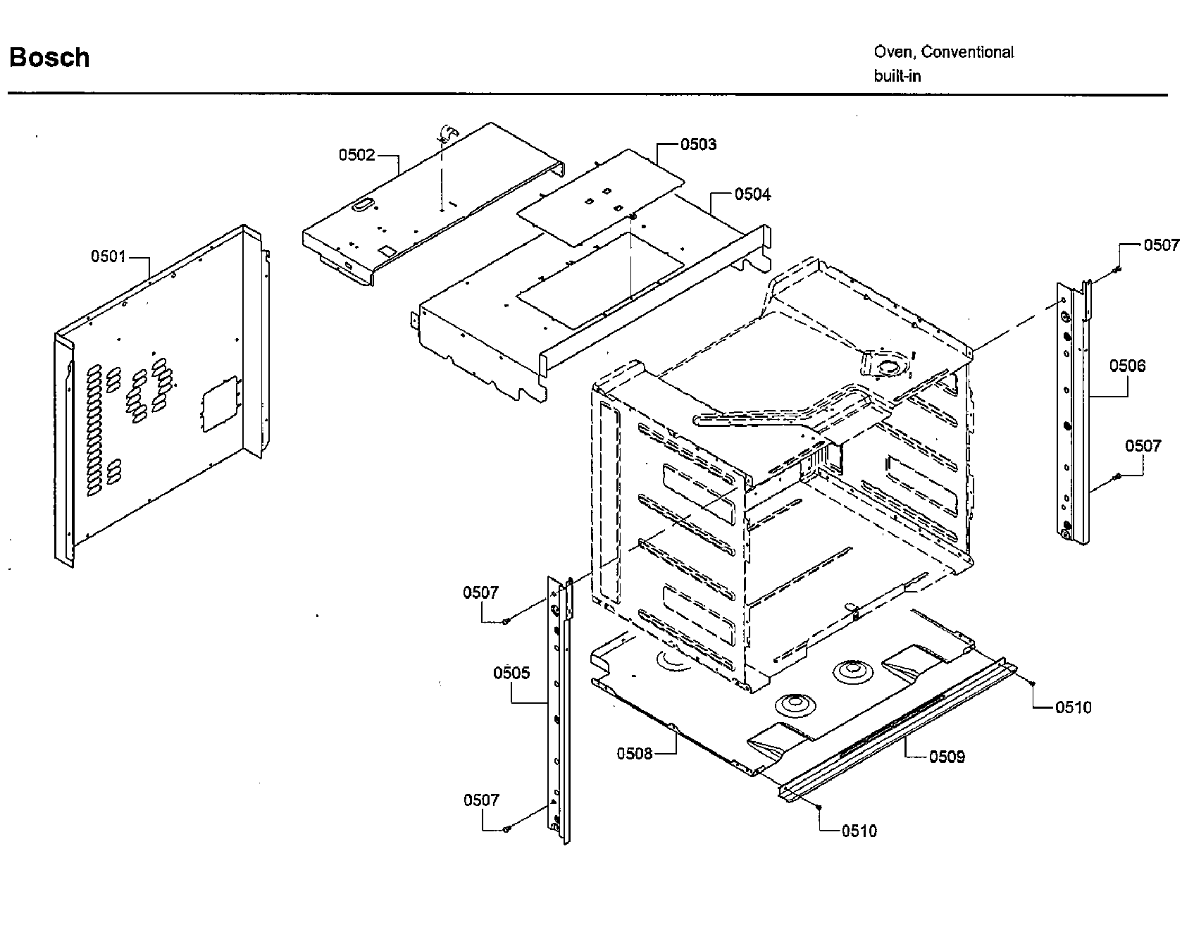 Bosch HBLP451UC/02 mntg parts diagram