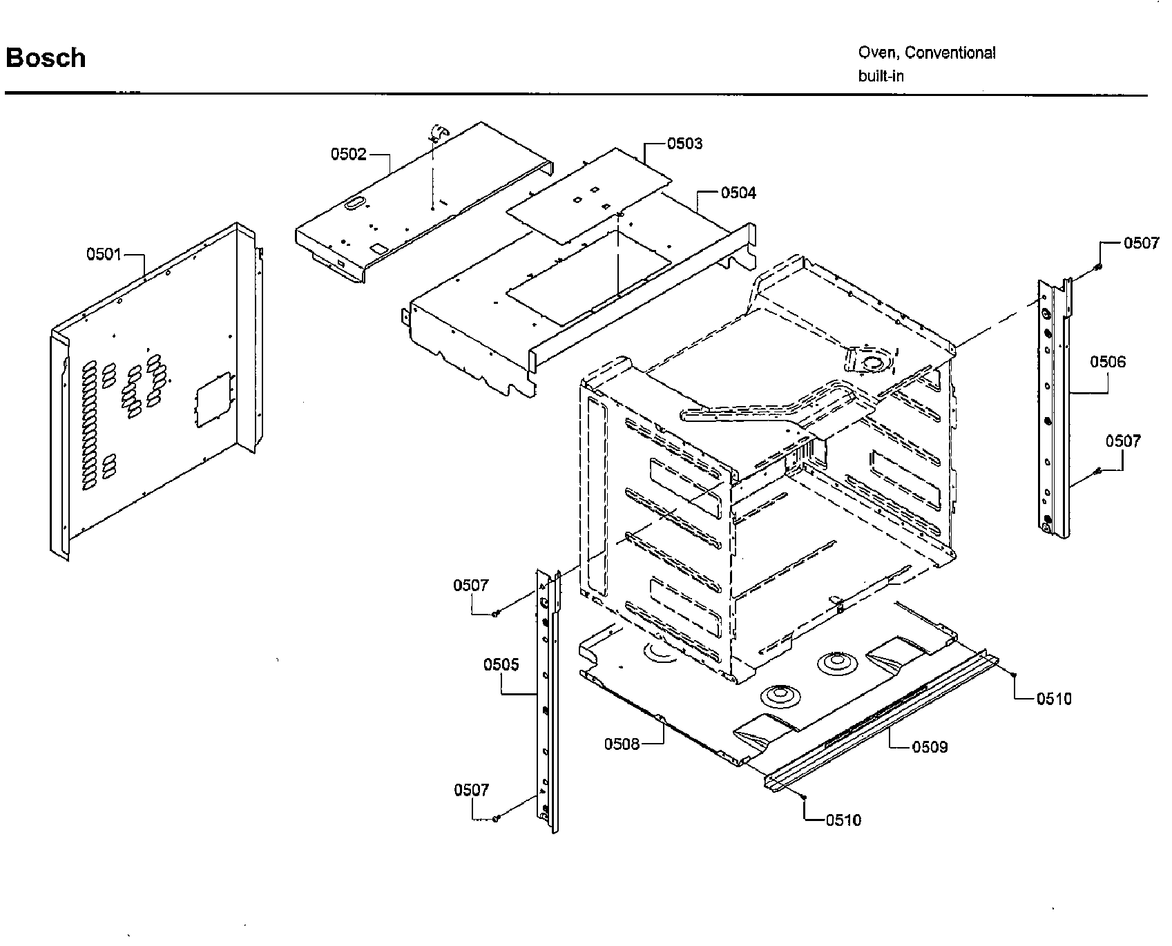 Bosch HBLP451LUC/02 mntg parts diagram