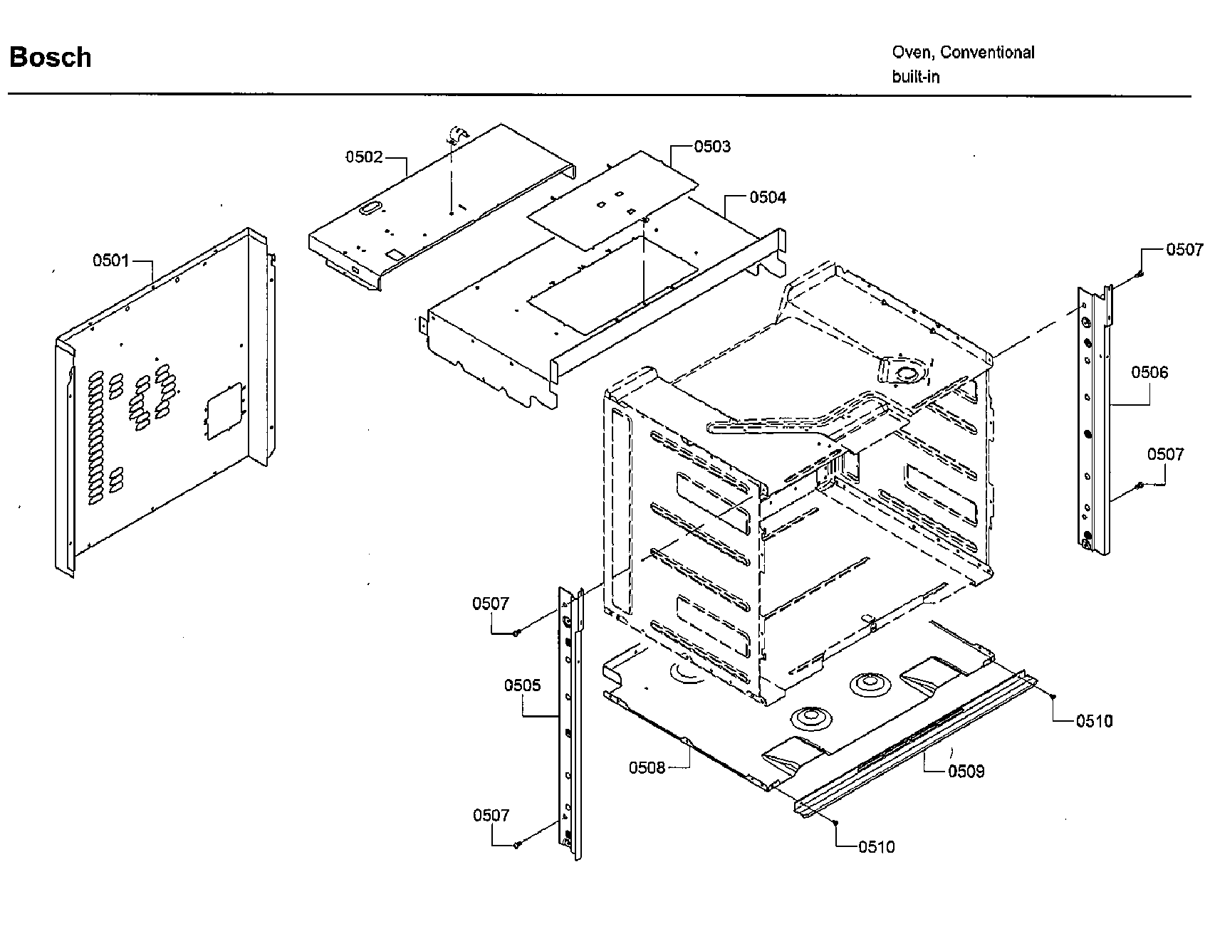 Bosch HBLP451RUC/02 mntg parts diagram