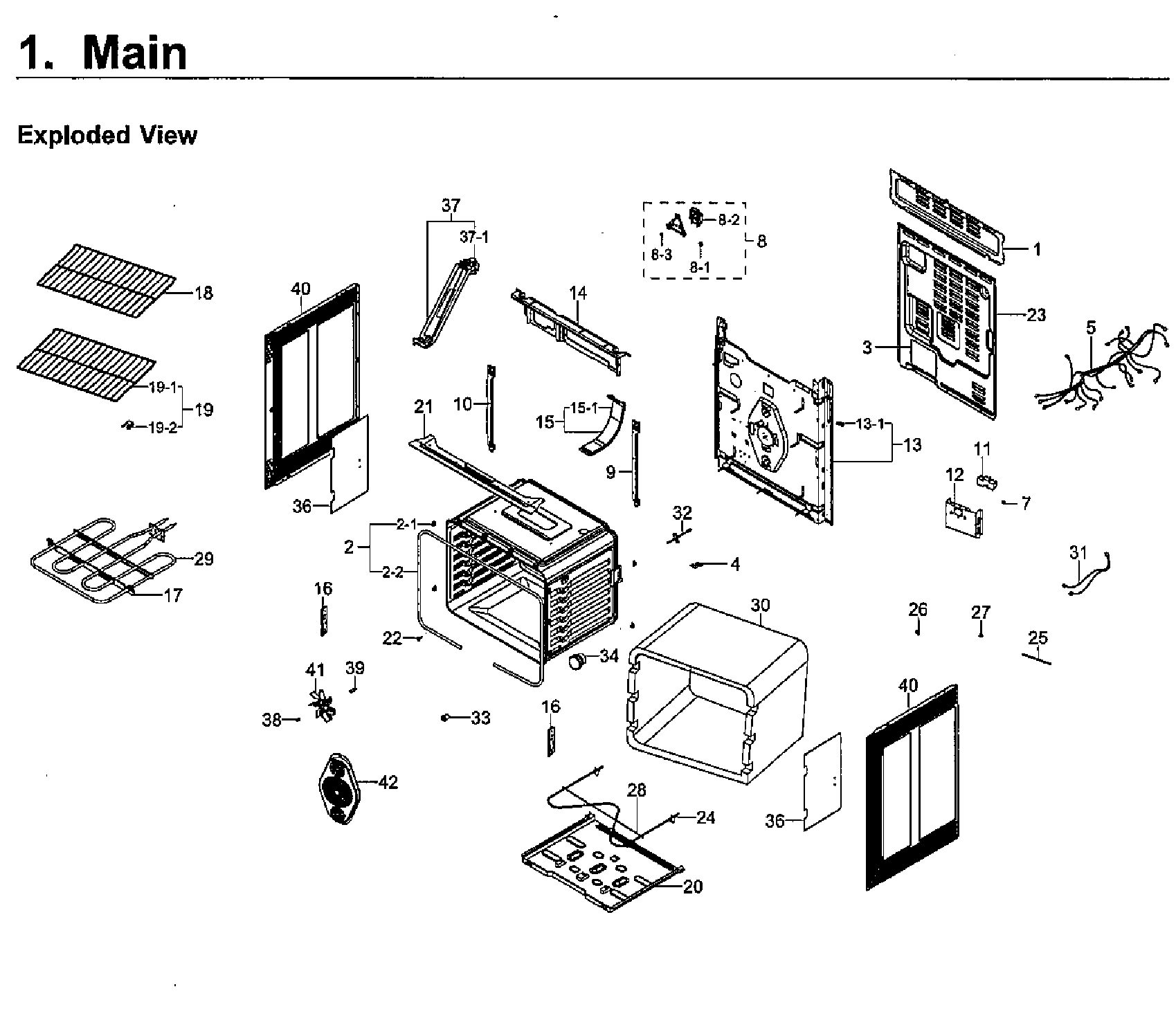 Samsung NE59M4320SS/AA-00 main assy diagram