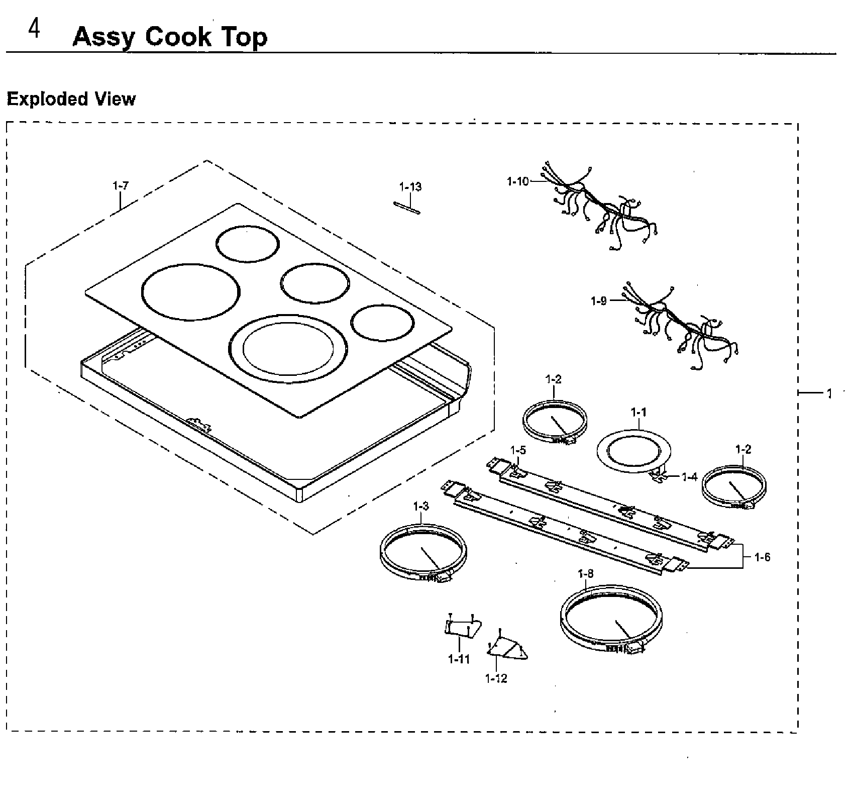 Samsung NE59M4320SS/AA-00 cook top diagram