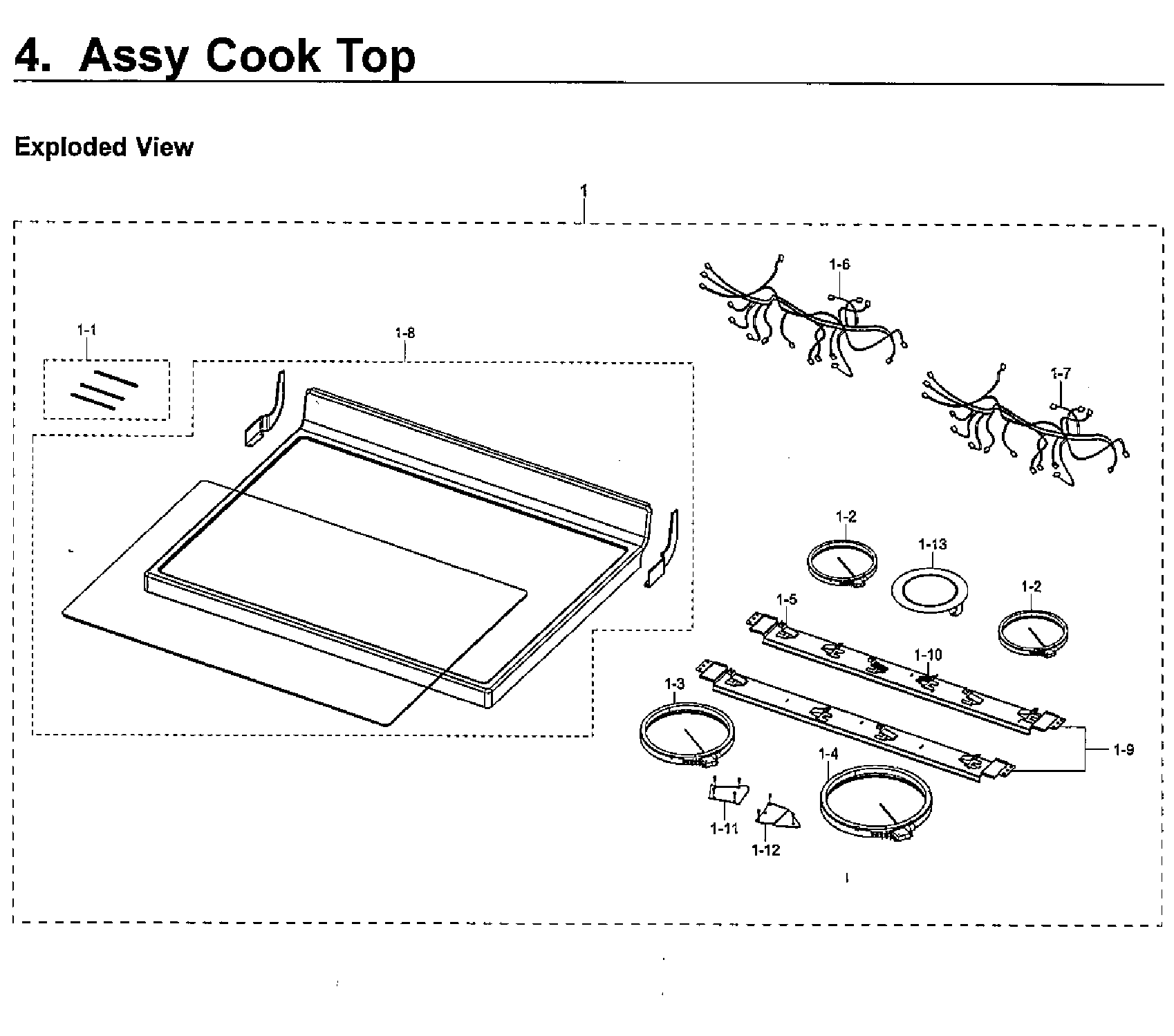 Samsung NE59M6850SG/AA-01 cook top diagram