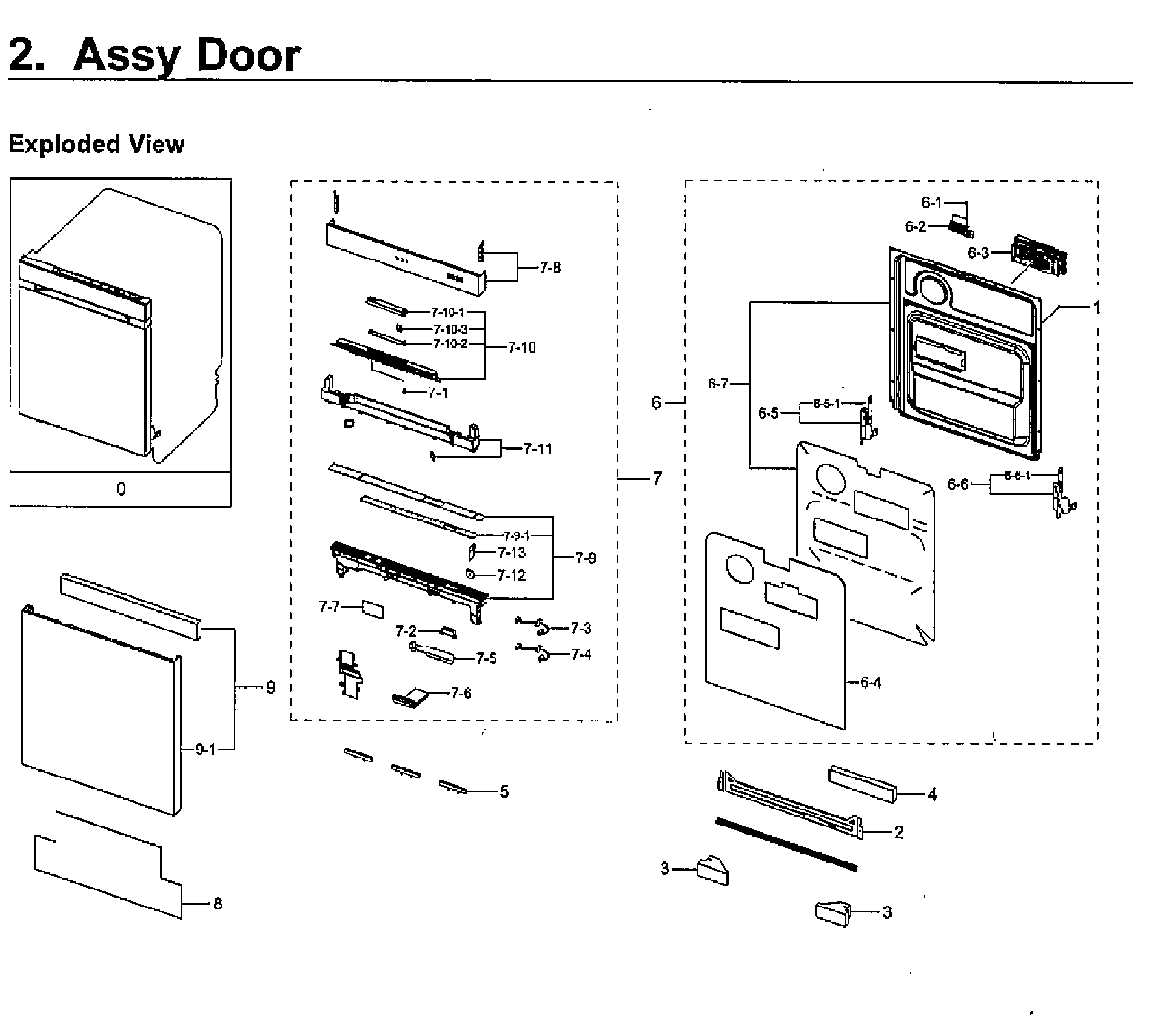 Samsung DW80M9960US/AA-00 door diagram