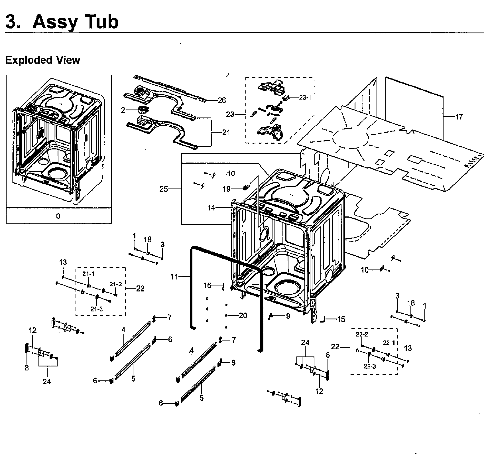 Samsung DW80M9960US/AA-00 tub diagram