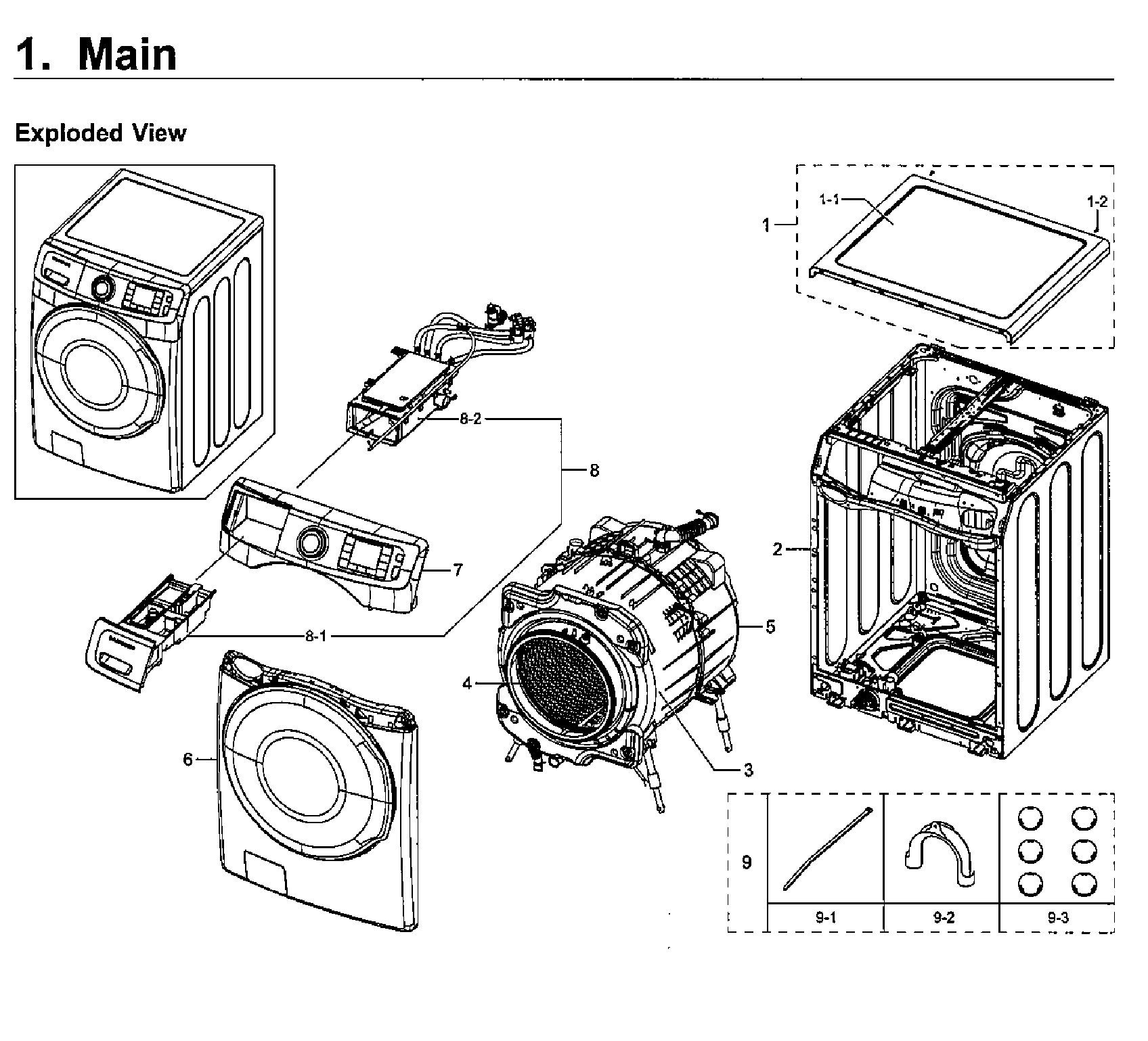 Samsung WF45M5500AW/A5-00 main assy diagram