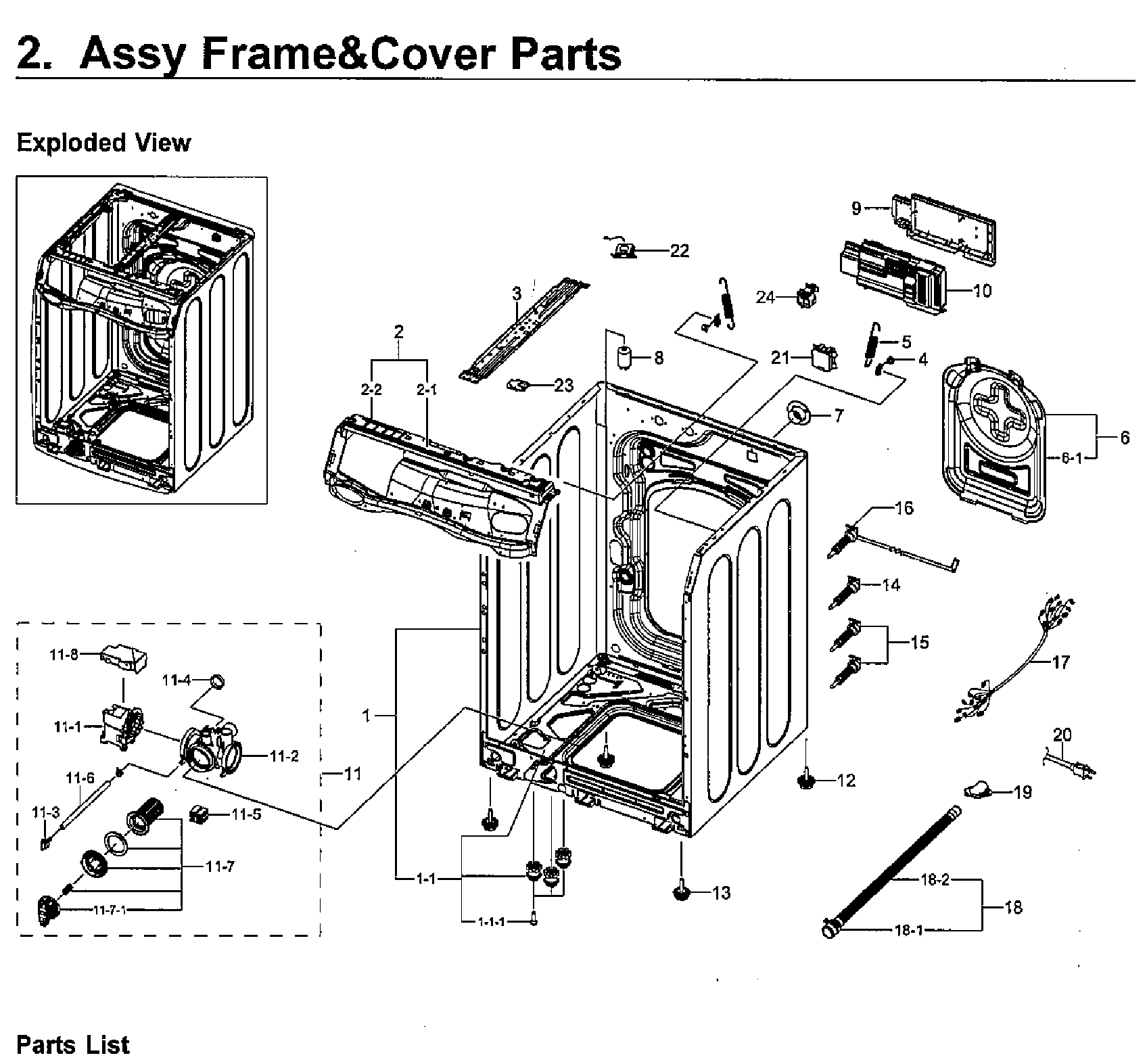 Samsung WF45M5500AW/A5-00 cabinet diagram