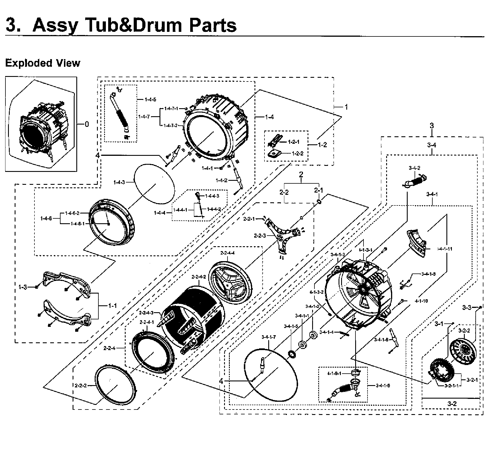 Samsung WF45M5500AW/A5-00 tub/drum diagram