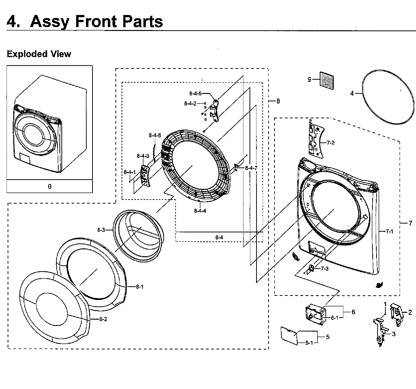 Samsung WF45M5500AW/A5-00 door diagram