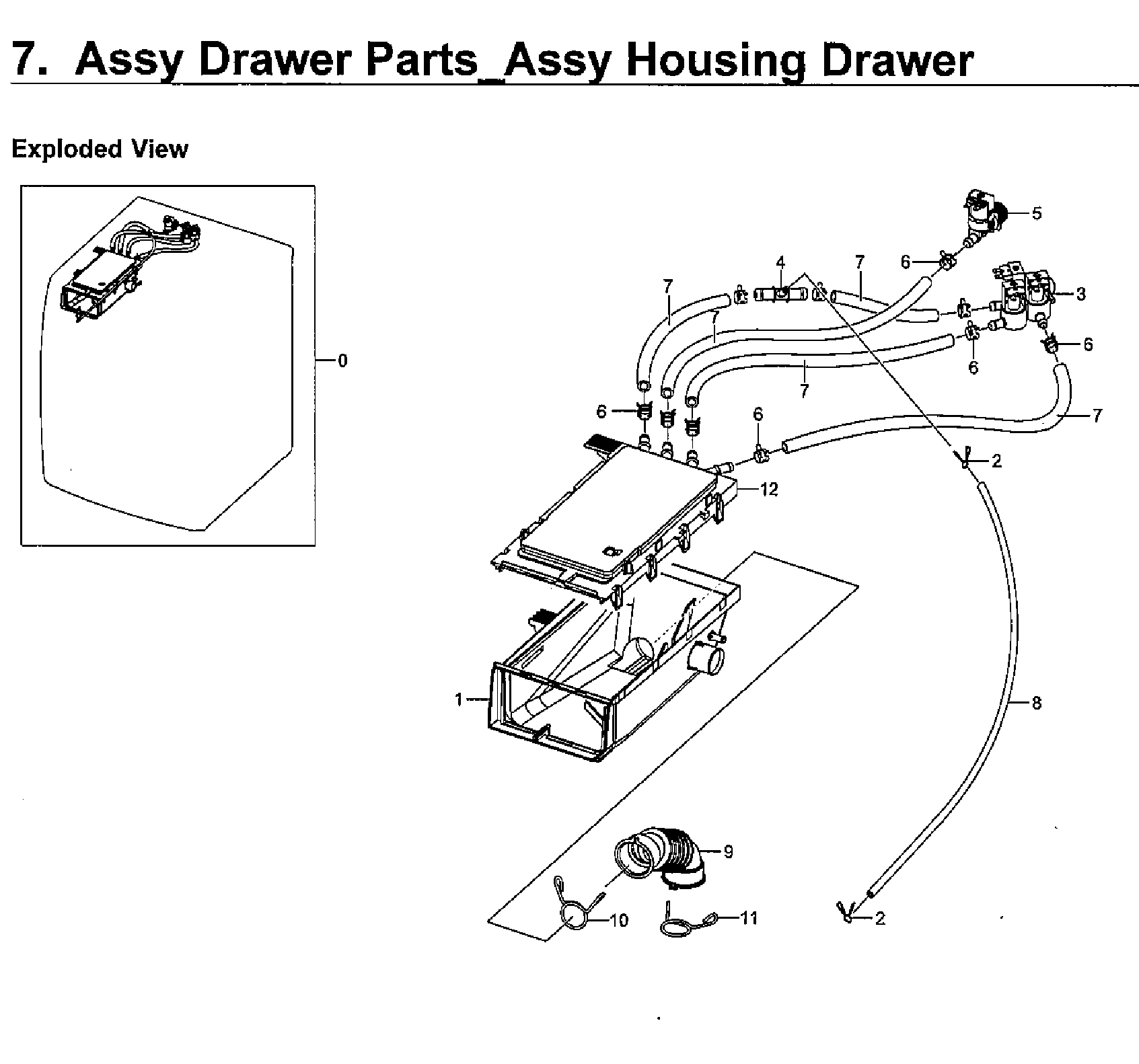 Samsung WF45M5500AW/A5-00 drawer housing diagram