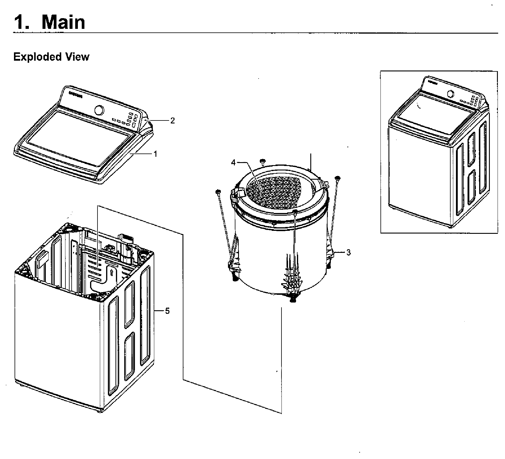 Samsung WA52M7750AV/A4-00 main assy diagram