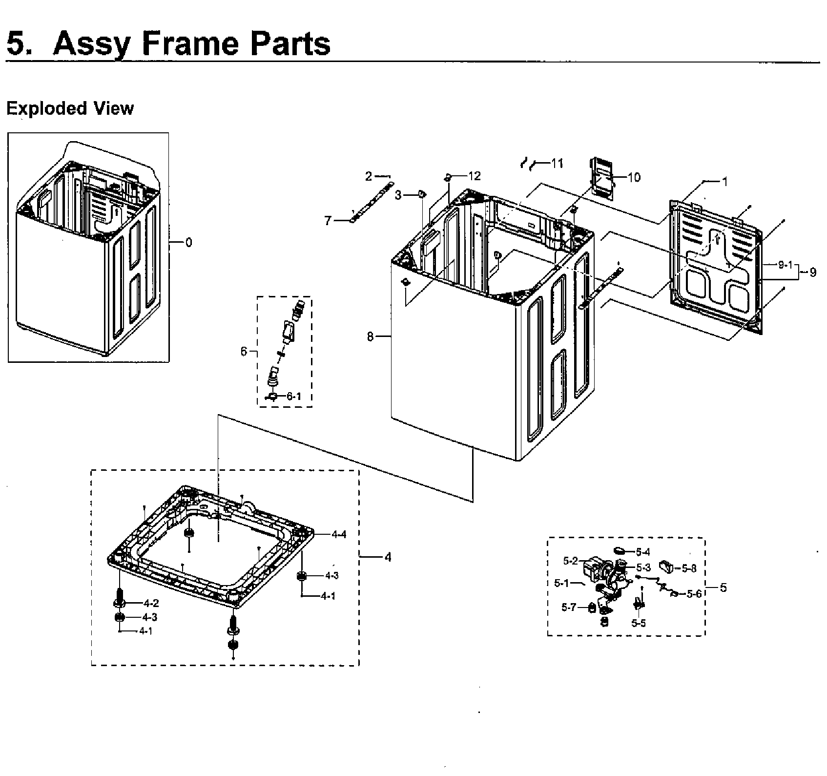 Samsung WA52M7750AV/A4-00 frame diagram