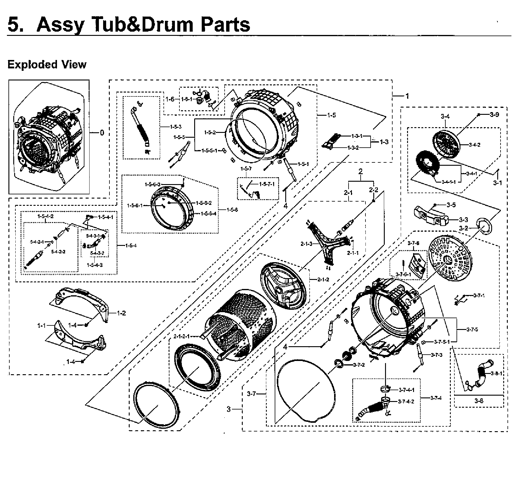 Samsung WV60M9900AV/A5-00 tub/drum diagram
