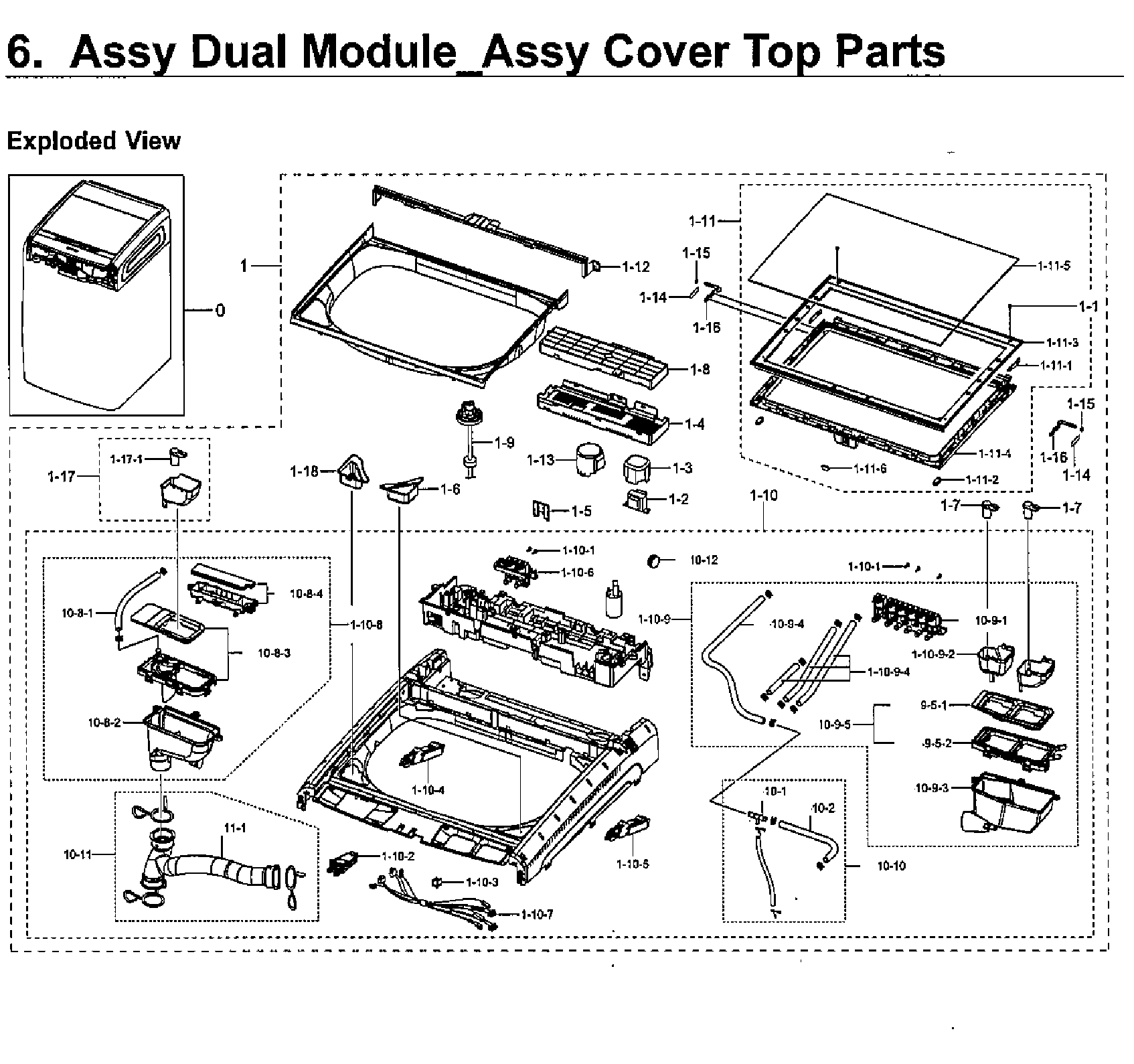 Samsung WV60M9900AV/A5-00 dual module-top diagram
