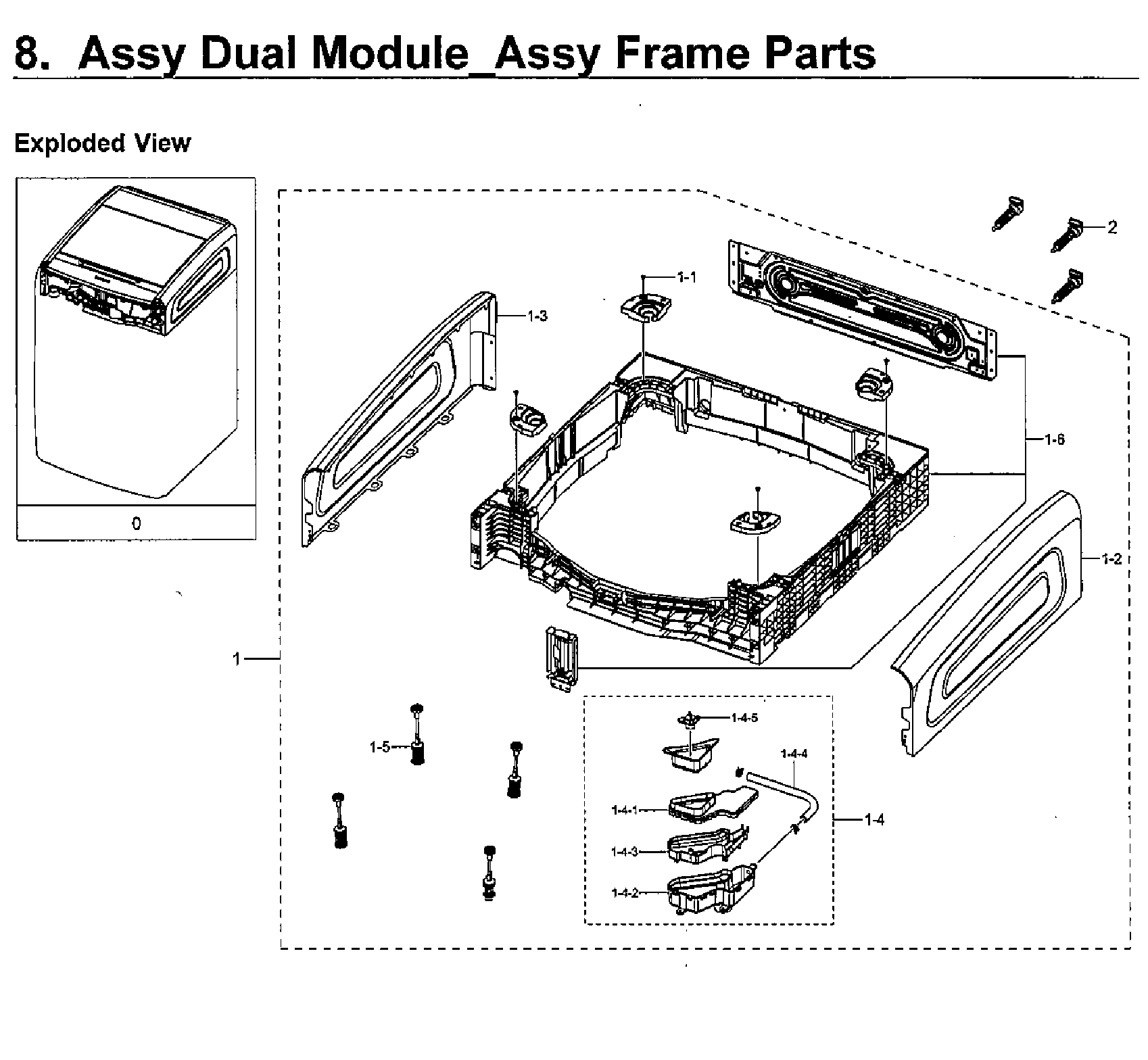 Samsung WV60M9900AV/A5-00 dual module-frame diagram